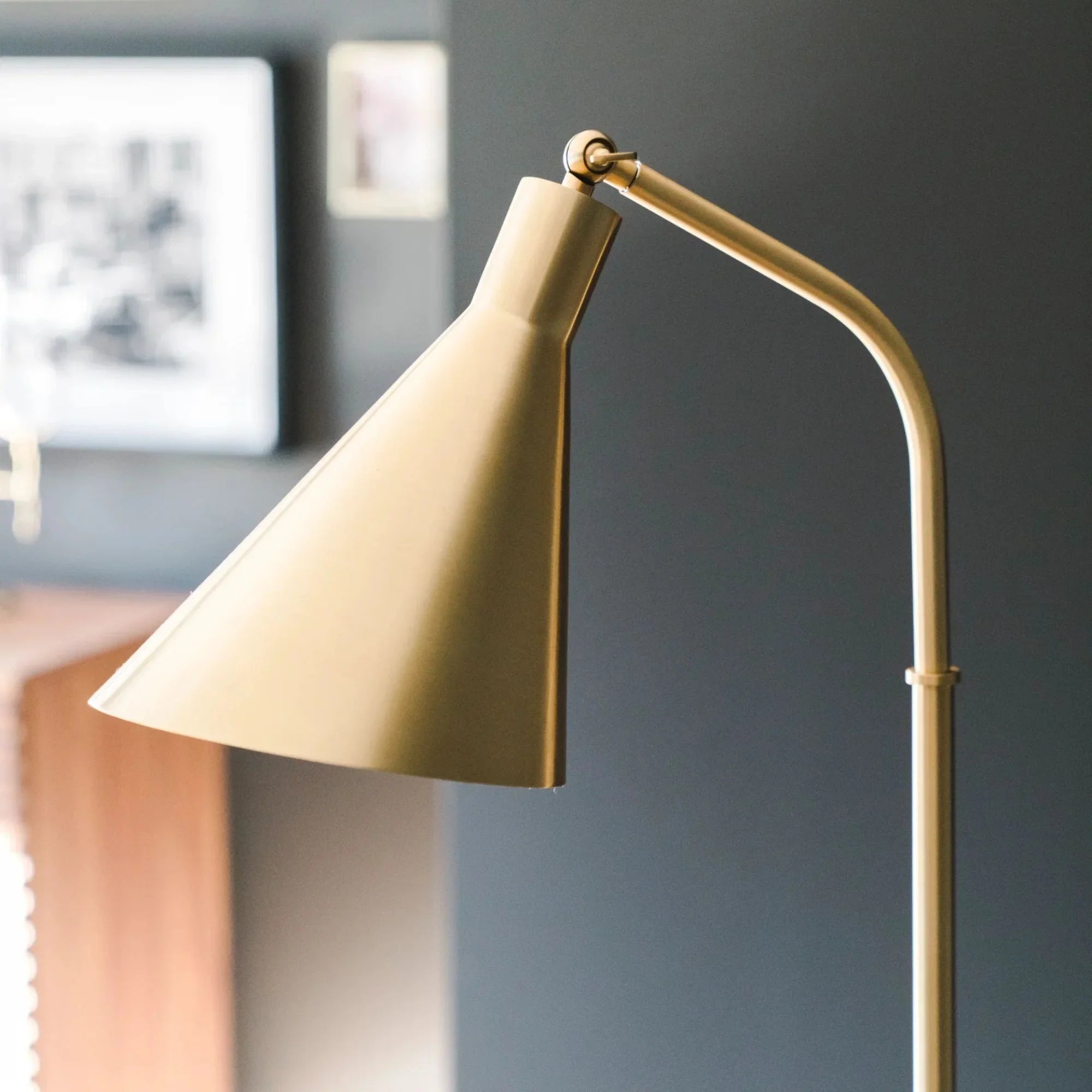 Stanton 54" Floor Lamp, Aged Brass Finish