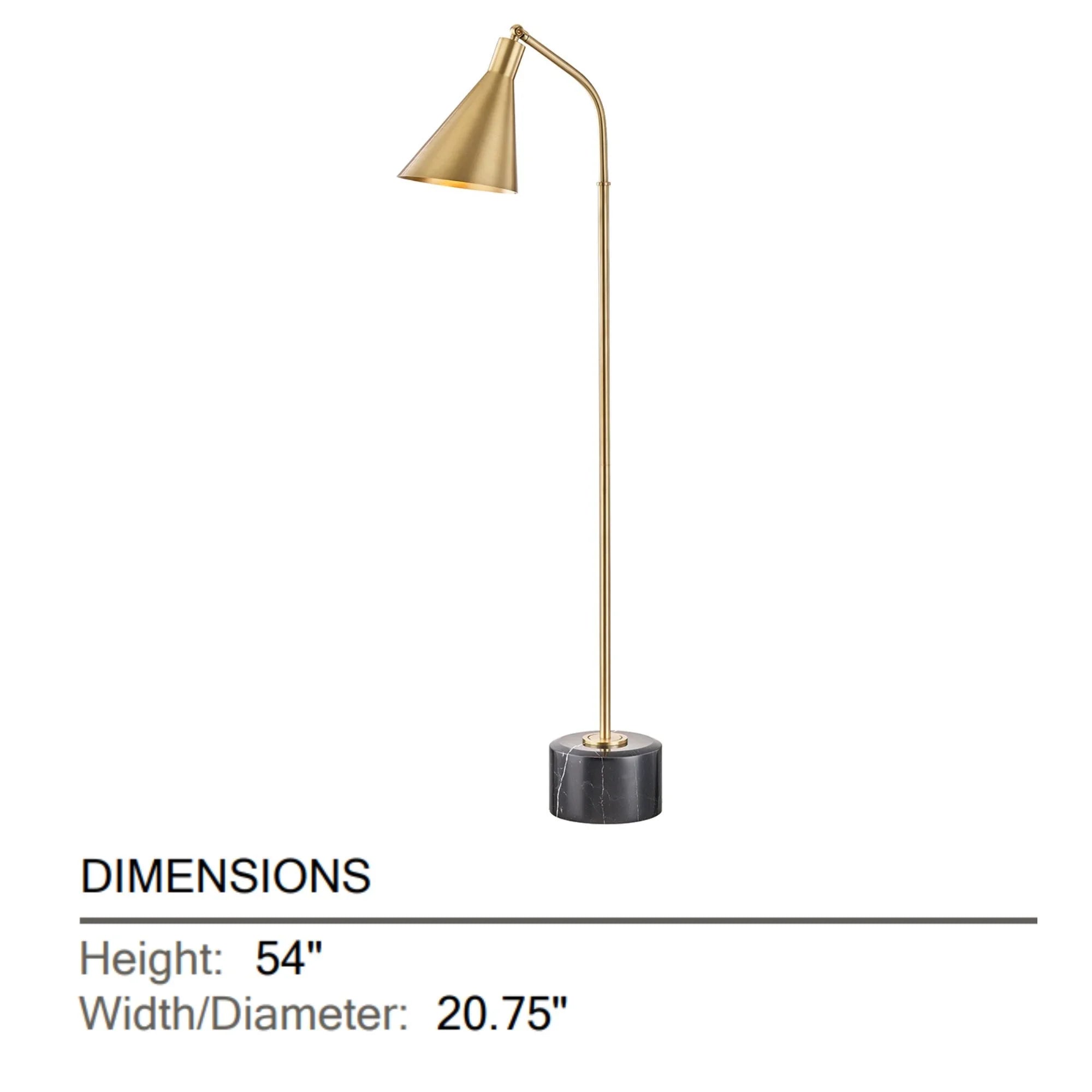 Stanton 54" Floor Lamp, Aged Brass Finish