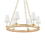 Swanton 31" 6-Light Chandelier, Aged Brass Finish