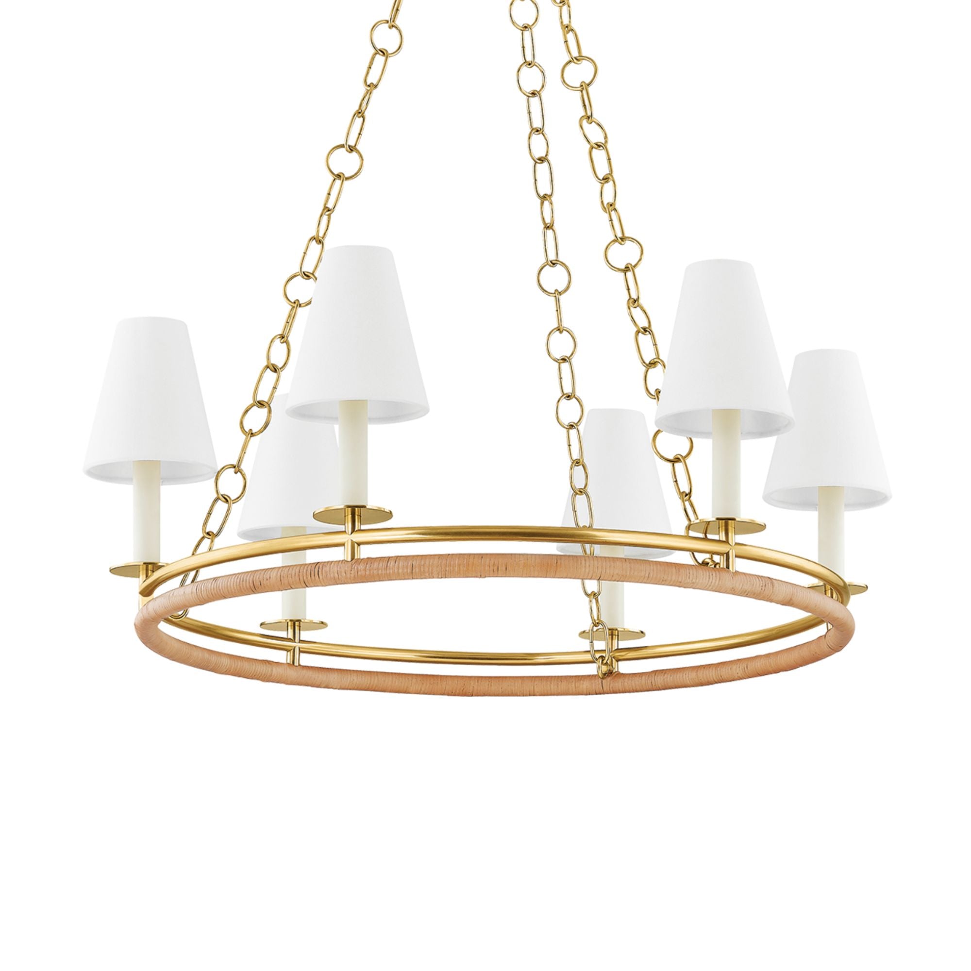 Swanton 31" 6-Light Chandelier, Aged Brass Finish