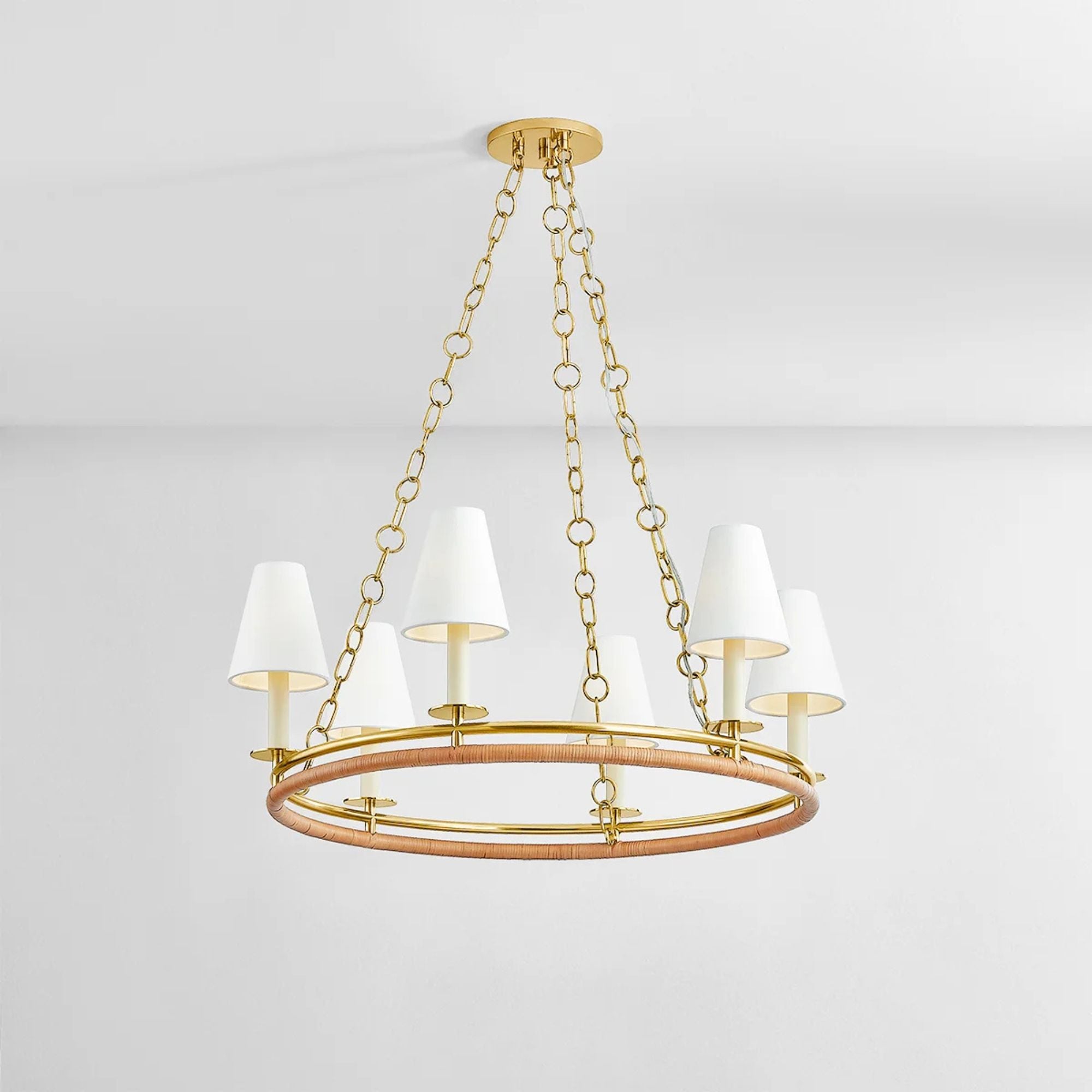 Swanton 31" 6-Light Chandelier, Aged Brass Finish