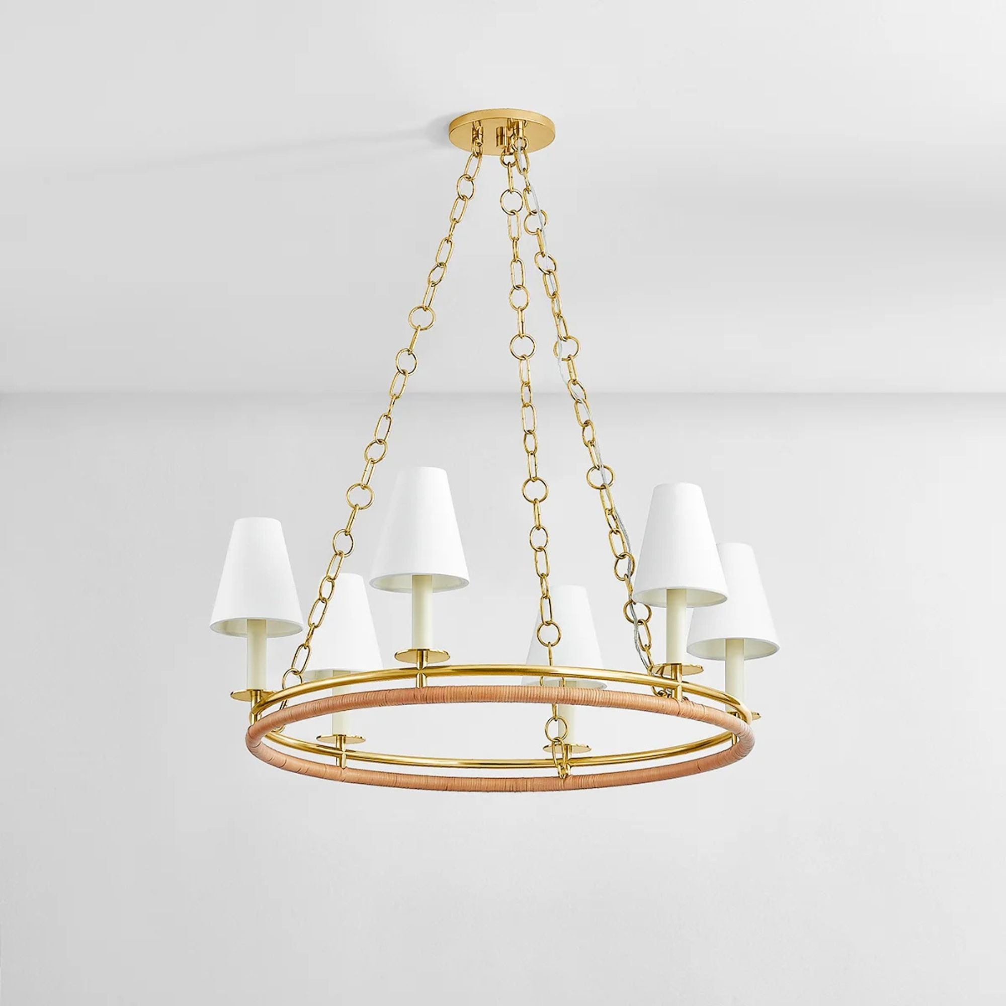 Swanton 31" 6-Light Chandelier, Aged Brass Finish