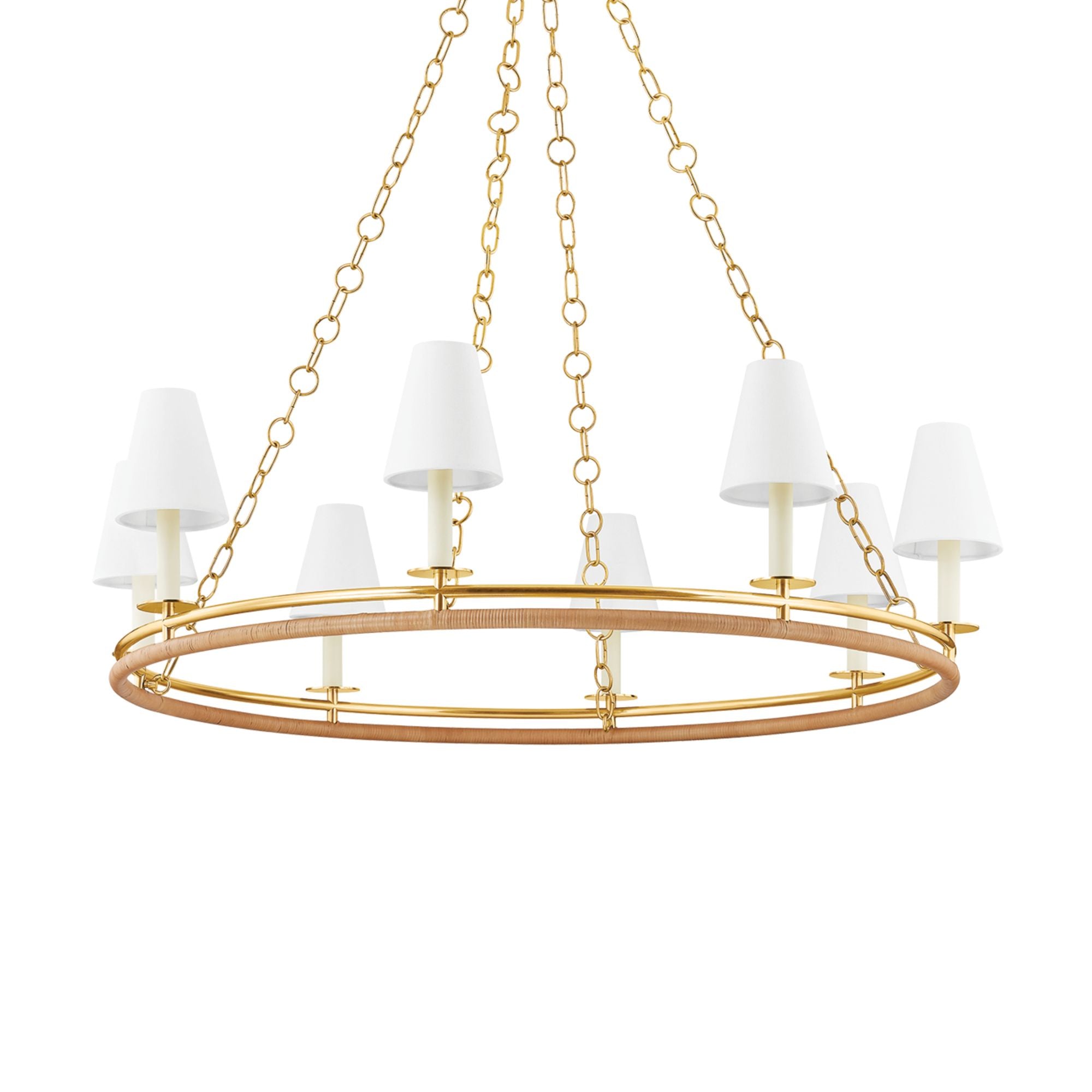 Swanton 43" 8-Light Chandelier, Aged Brass Finish