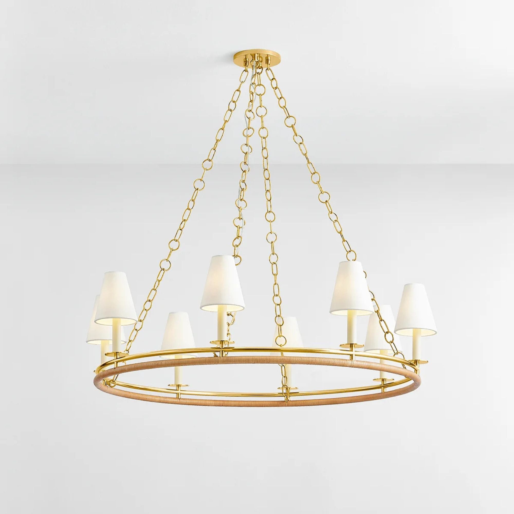 Swanton 43" 8-Light Chandelier, Aged Brass Finish