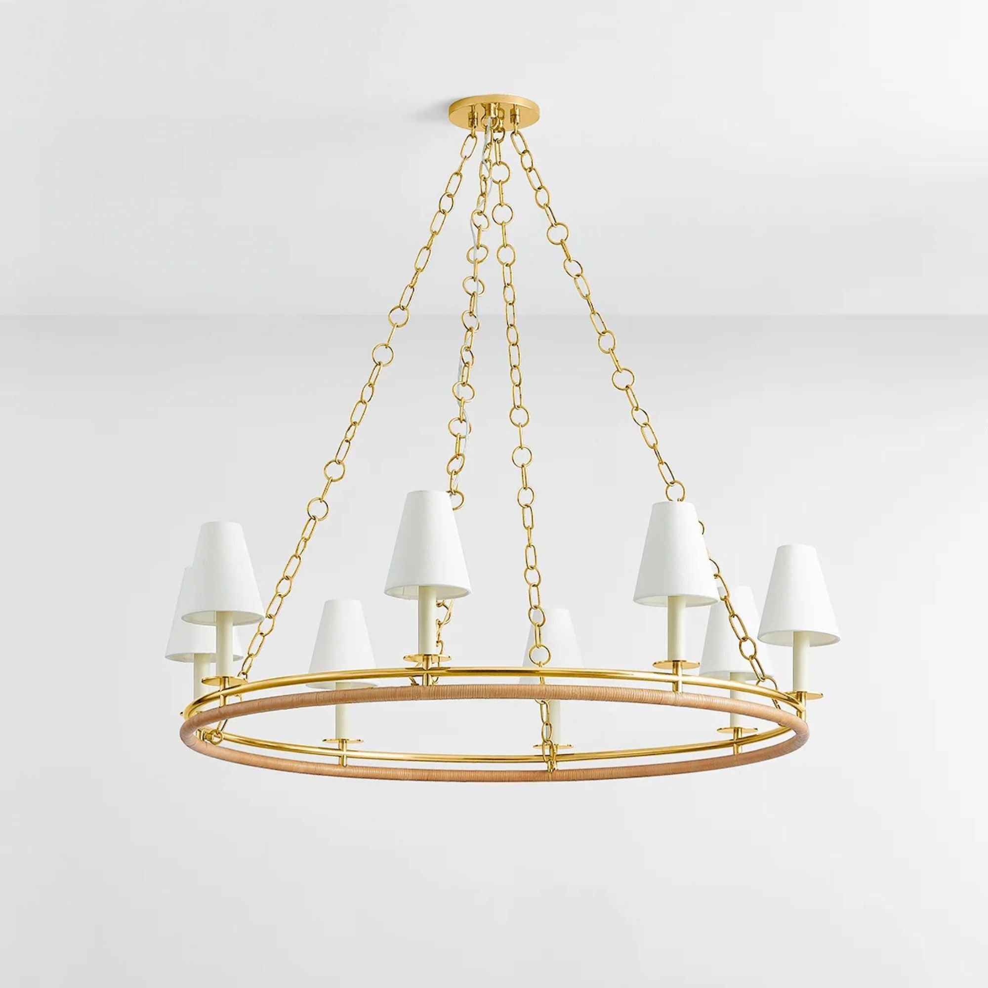 Swanton 43" 8-Light Chandelier, Aged Brass Finish