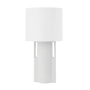Sydney 29" Table Lamp, Aged Brass/Ceramic Matte White Speck Finish