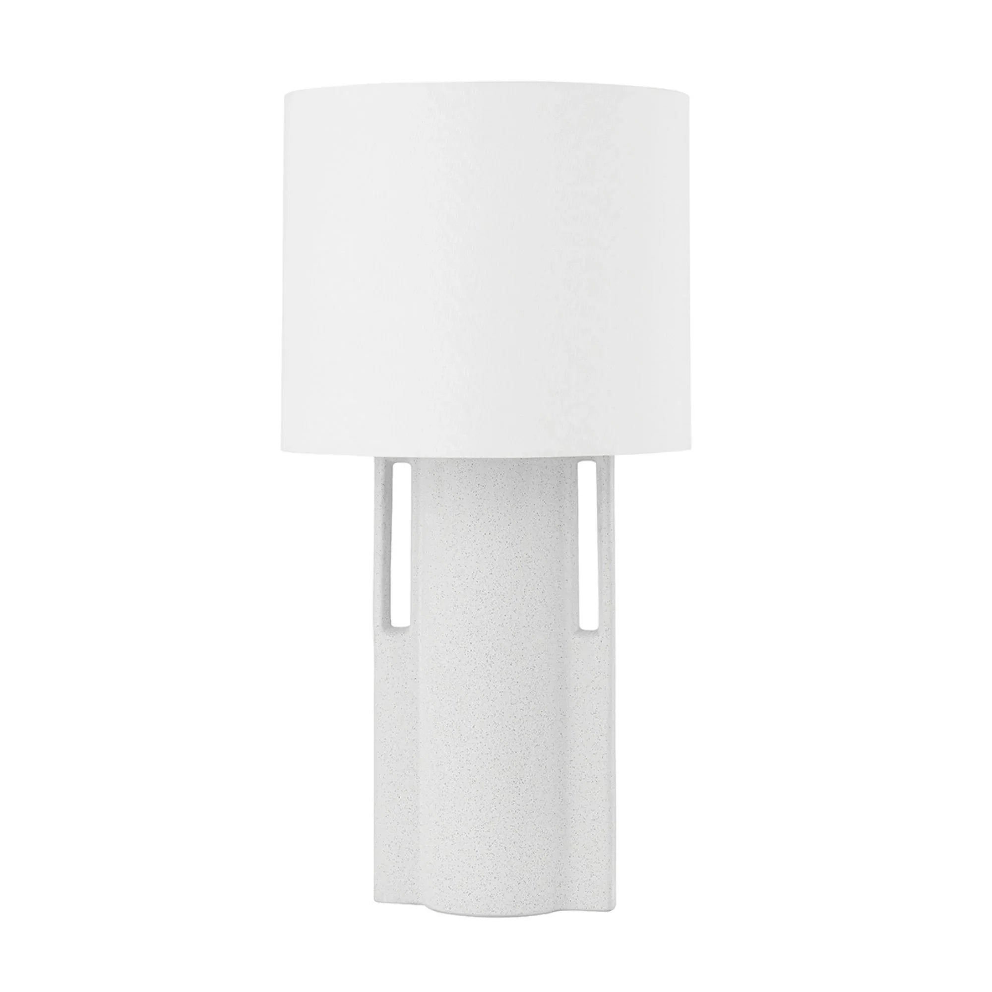 Sydney 29" Table Lamp, Aged Brass/Ceramic Matte White Speck Finish