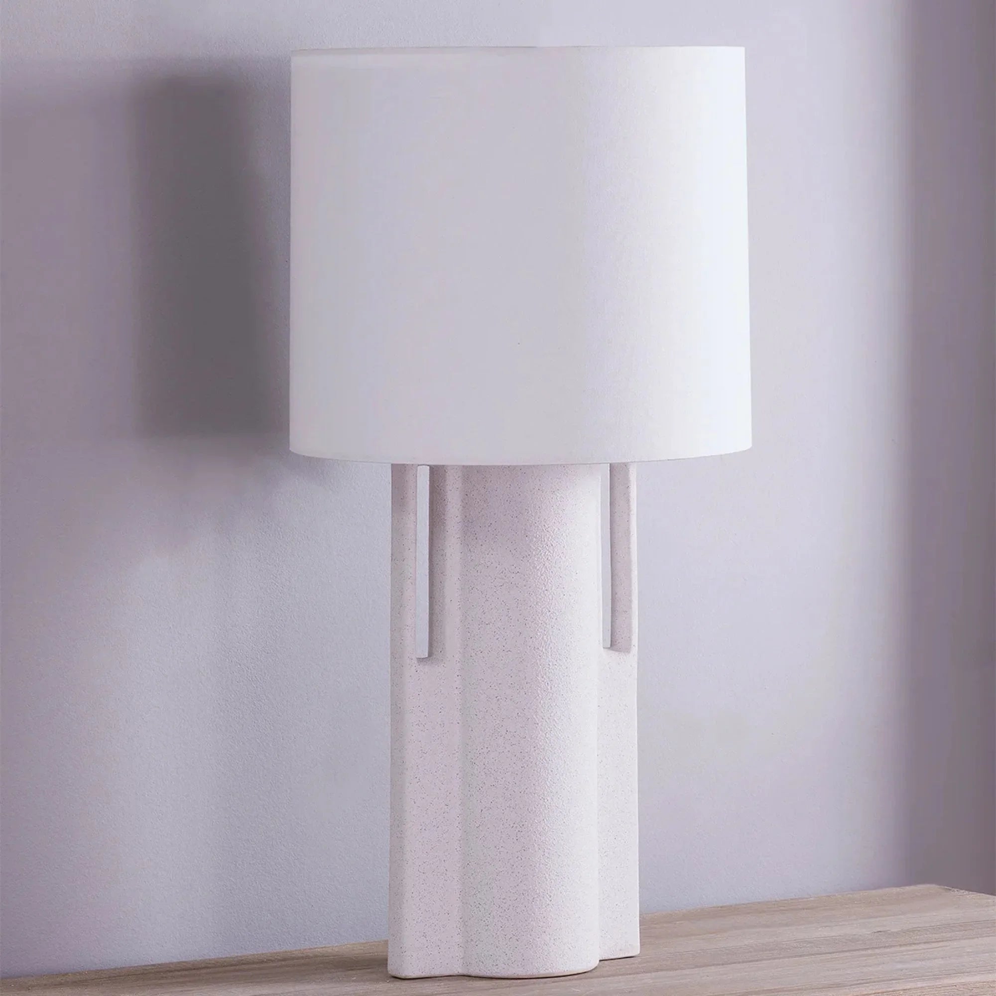 Sydney 29" Table Lamp, Aged Brass/Ceramic Matte White Speck Finish