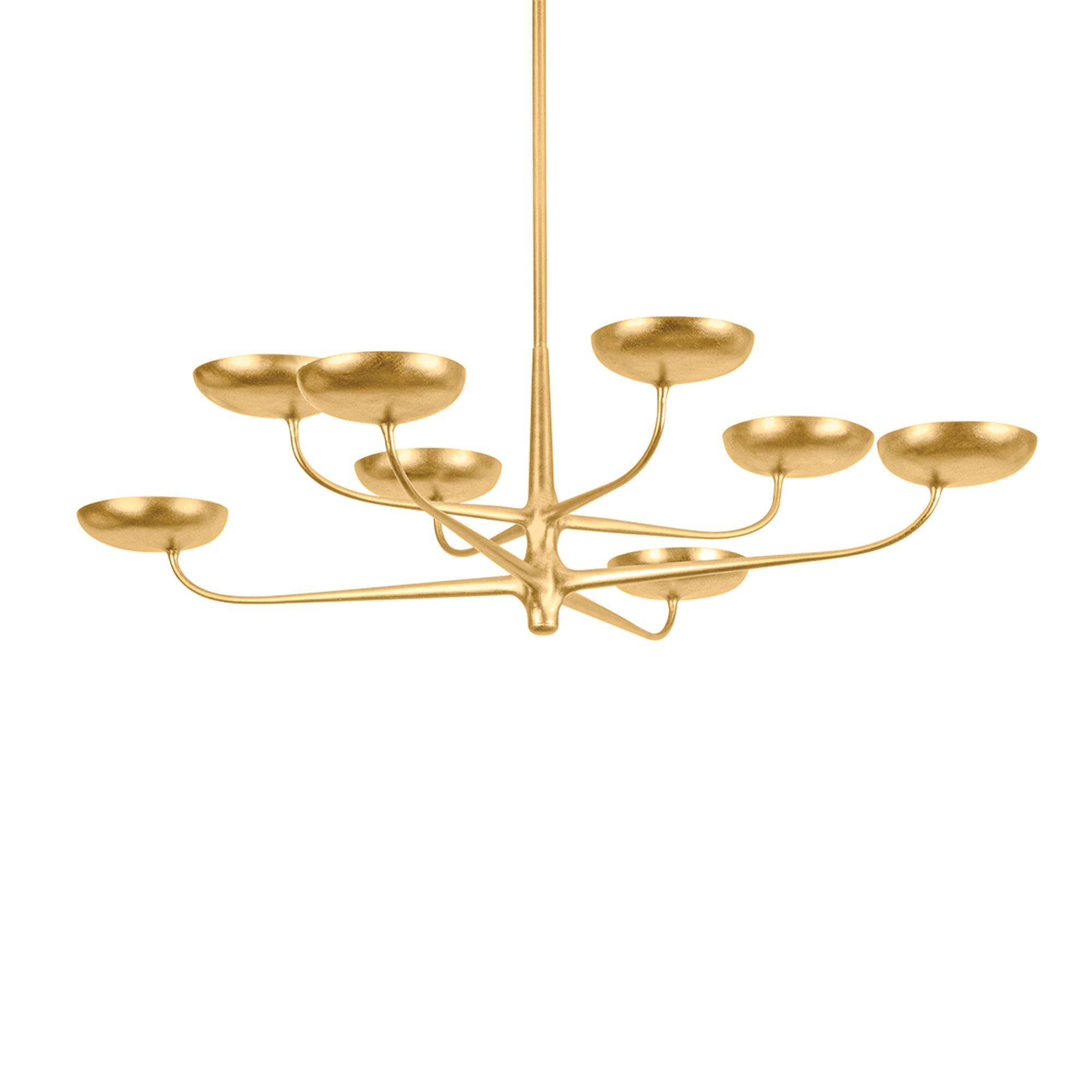 Taormina 45" LED Chandelier, Vintage Gold Leaf Finish
