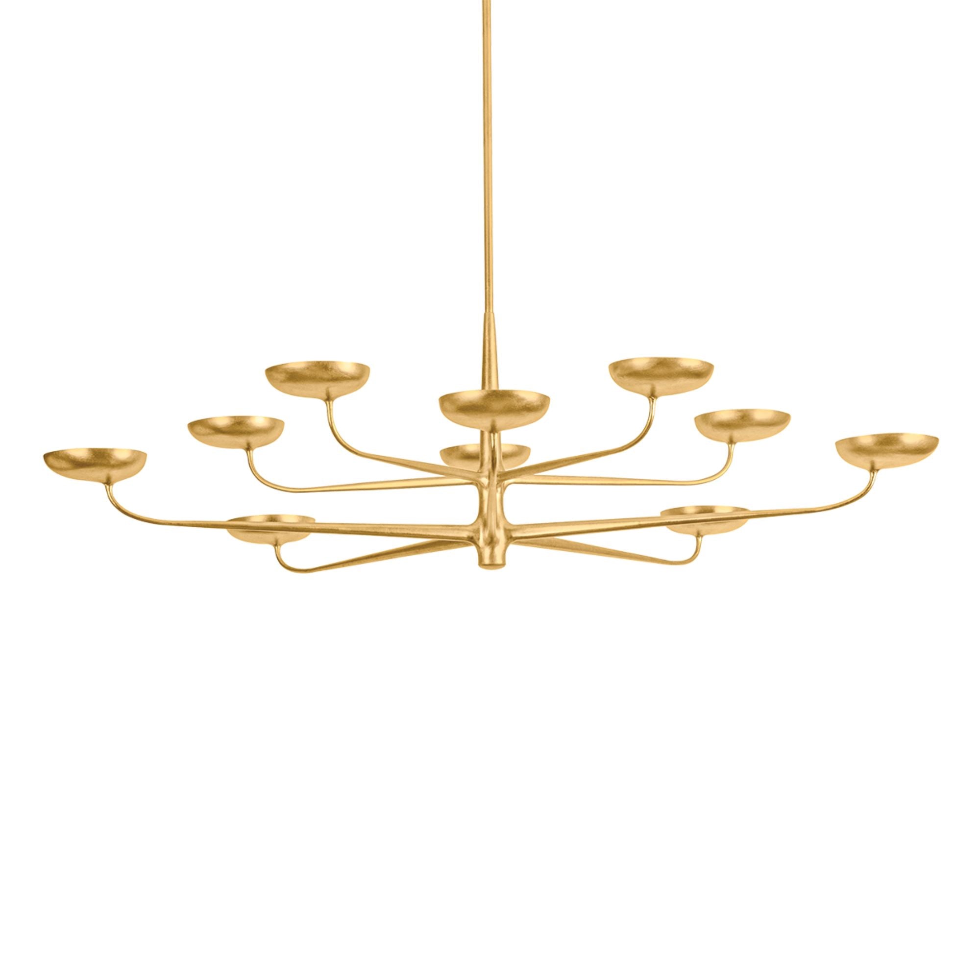 Taormina 63" LED Chandelier, Vintage Gold Leaf Finish