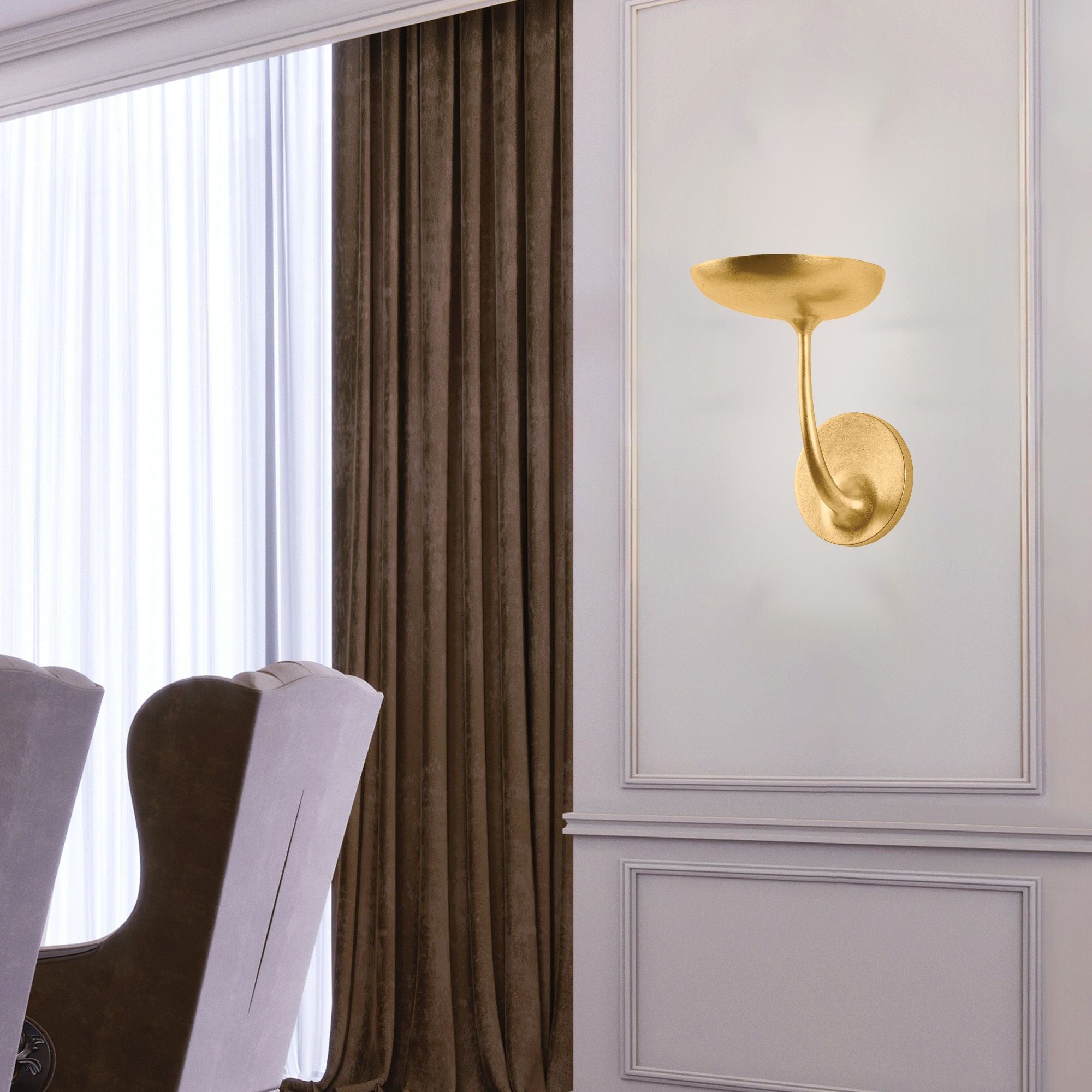 Taormina 9" LED Wall Sconce, Vintage Gold Leaf Finish