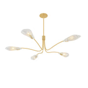 Hudson Valley Tenafly Chandelier, Aged Brass with Piastre Glass Shades