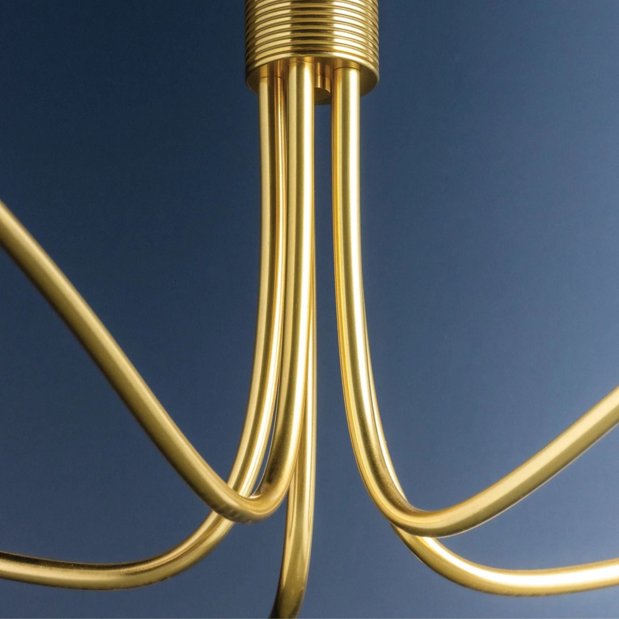 Hudson Valley Tenafly 56 in. 5-Light Chandelier, Aged Brass with Piastre Glass Shades