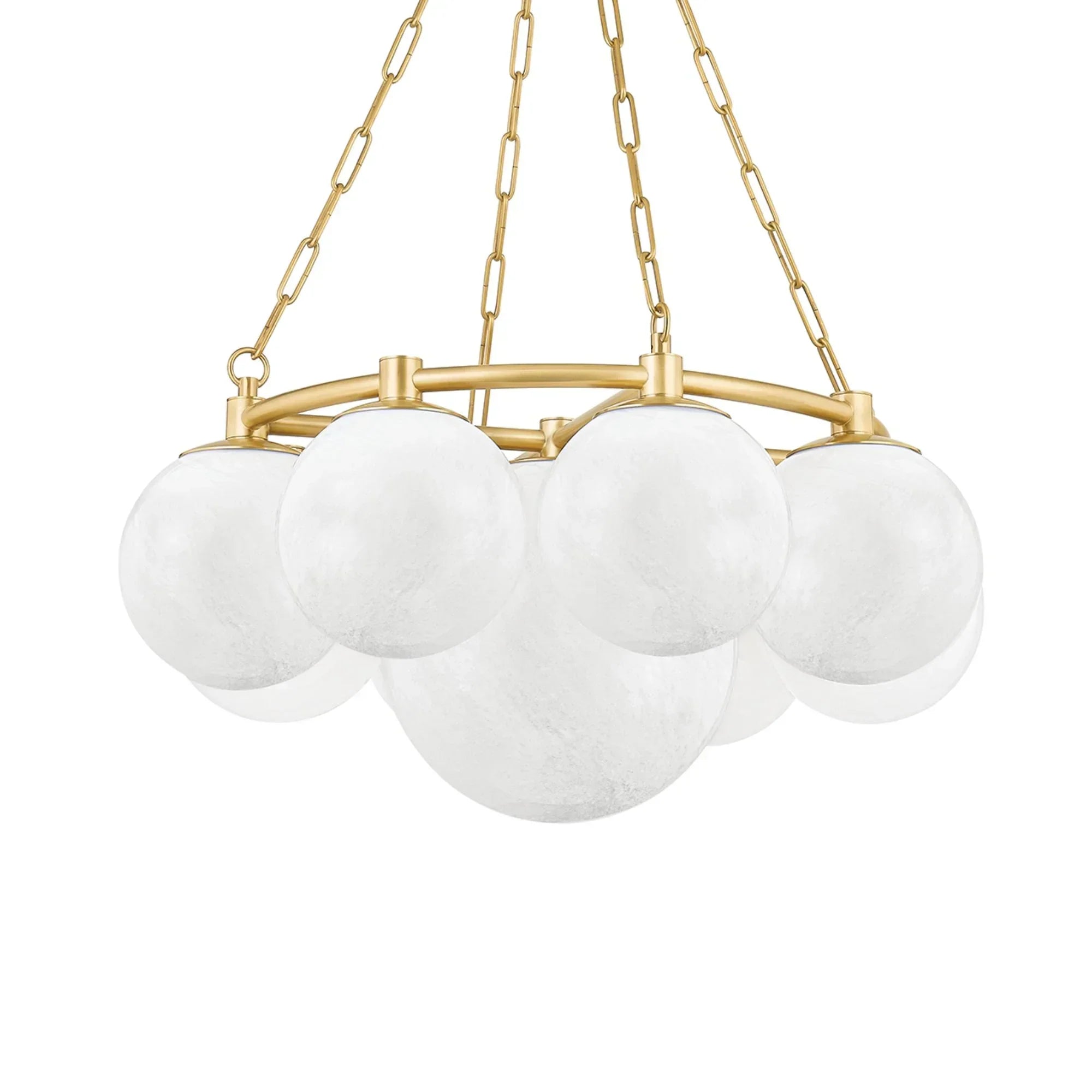 Thornwood 29" 9-Light Chandelier, Aged Brass Finish