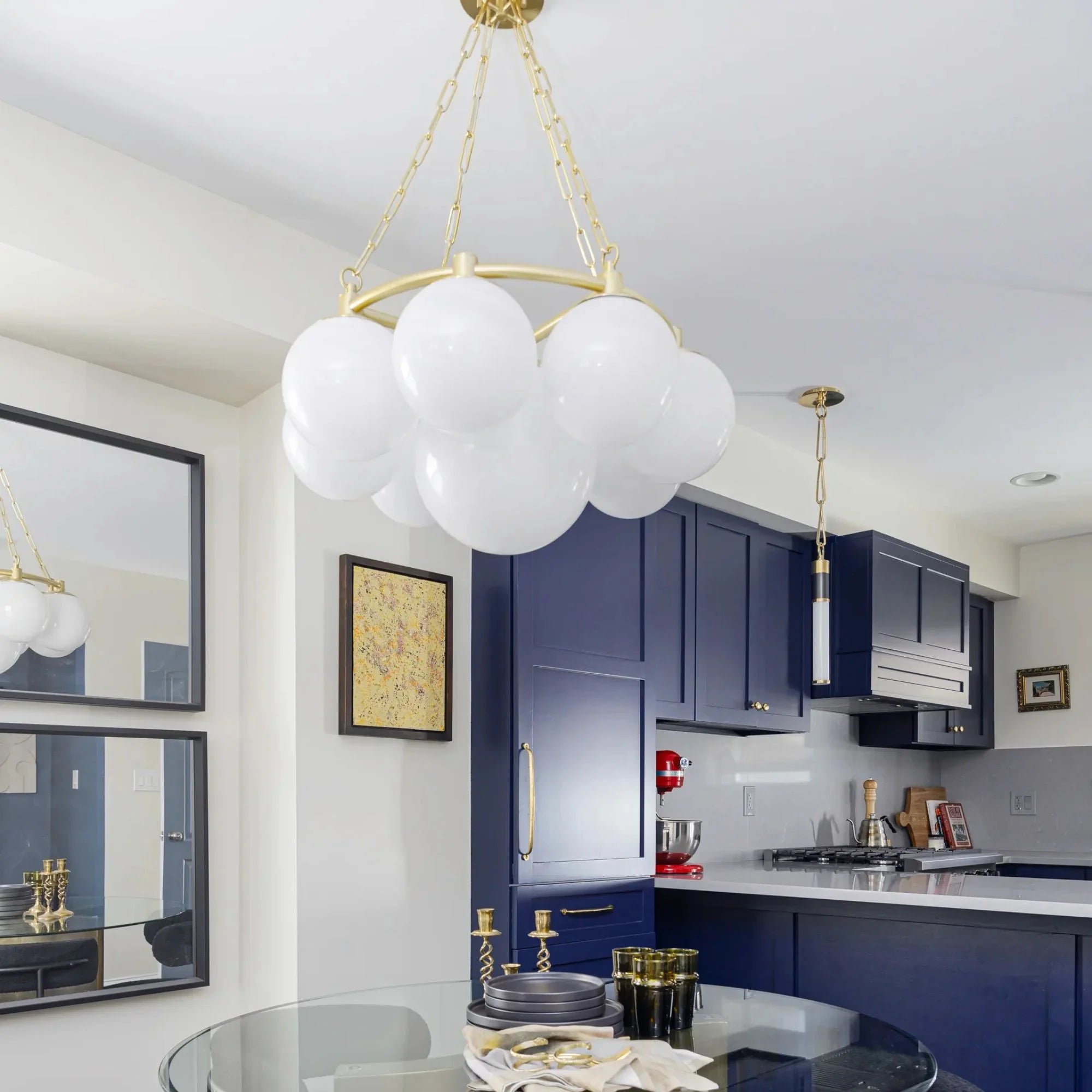 Thornwood 29" 9-Light Chandelier, Aged Brass Finish