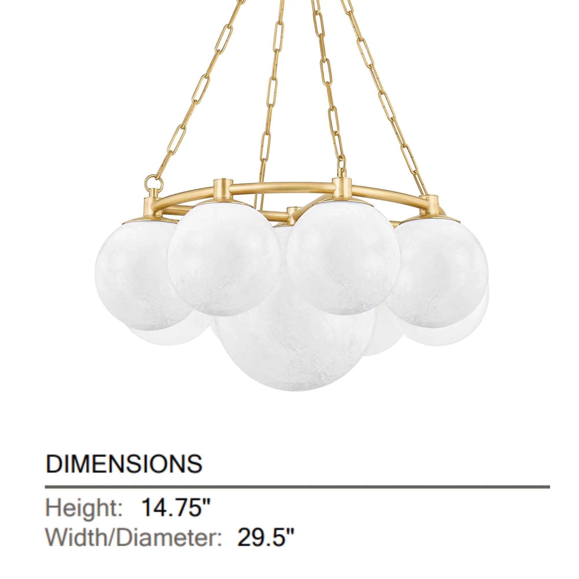 Hudson Valley Lighting - Thornwood 29" 9-Light Chandelier, Aged Brass Finish | Bees Lighting