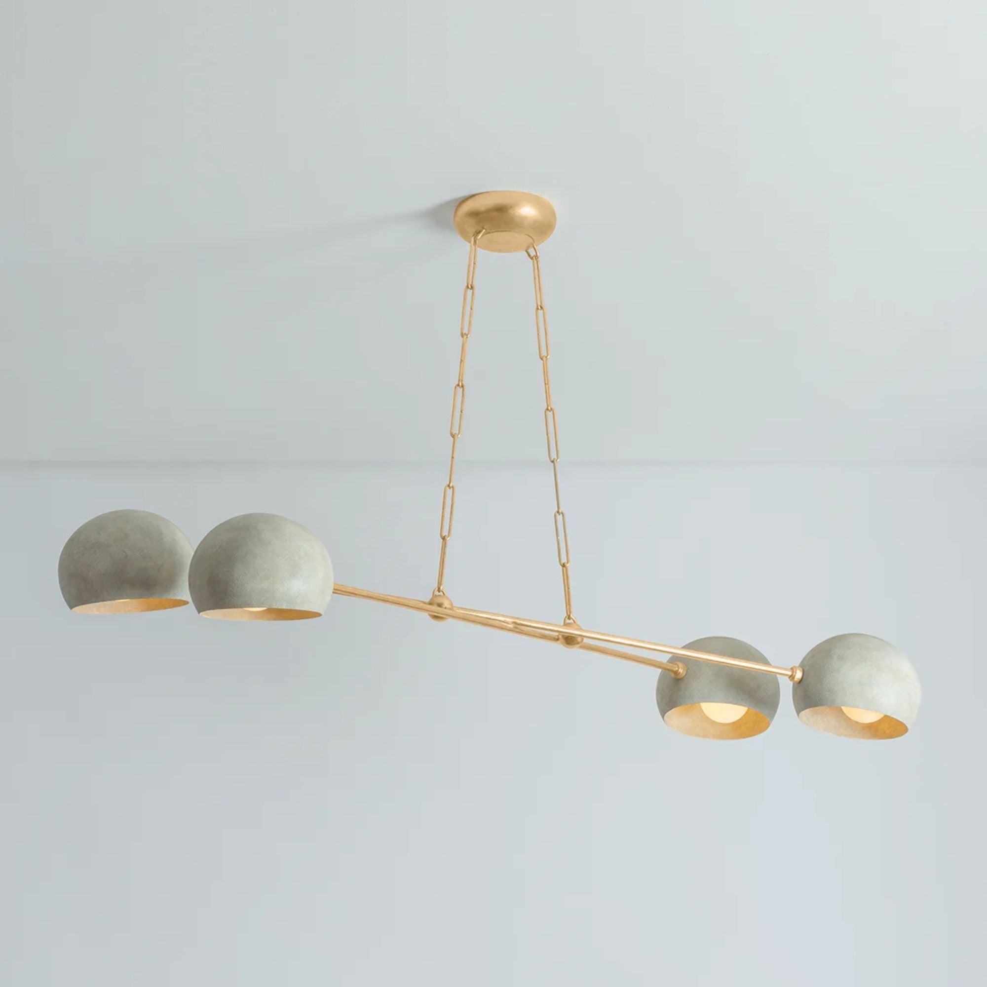 Turner 52" 4-Light Chandelier, Vintage Gold Leaf/Limewash Plaster Finish