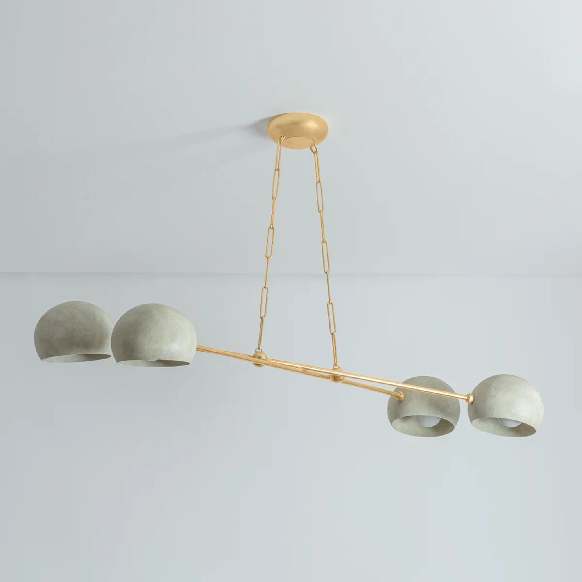 Turner 52" 4-Light Chandelier, Vintage Gold Leaf/Limewash Plaster Finish