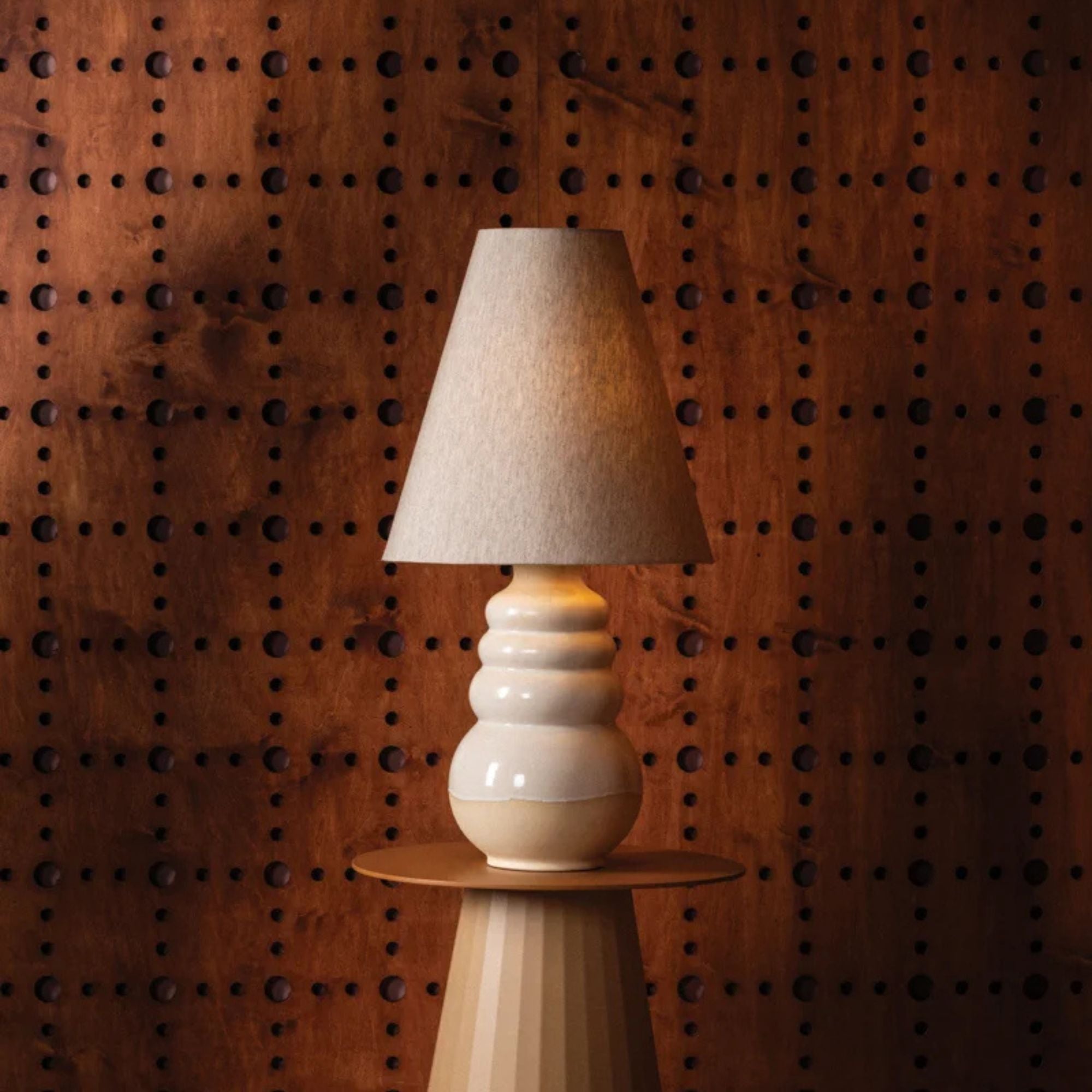 Tybee Table Lamp, Aged Brass/Ceramic Elemental White Finish