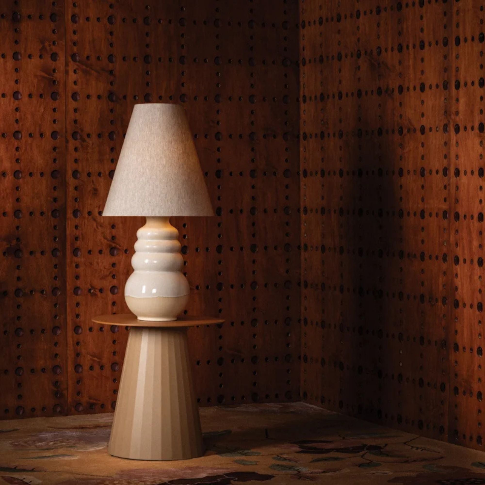 Tybee Table Lamp, Aged Brass/Ceramic Elemental White Finish