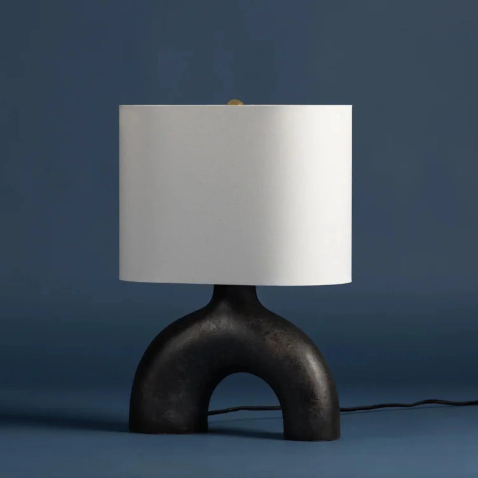 Hudson Valley Lighting - Valhalla 22" Table Lamp, Aged Brass/Earth Charcoal Ceramic Finish | Bees Lighting