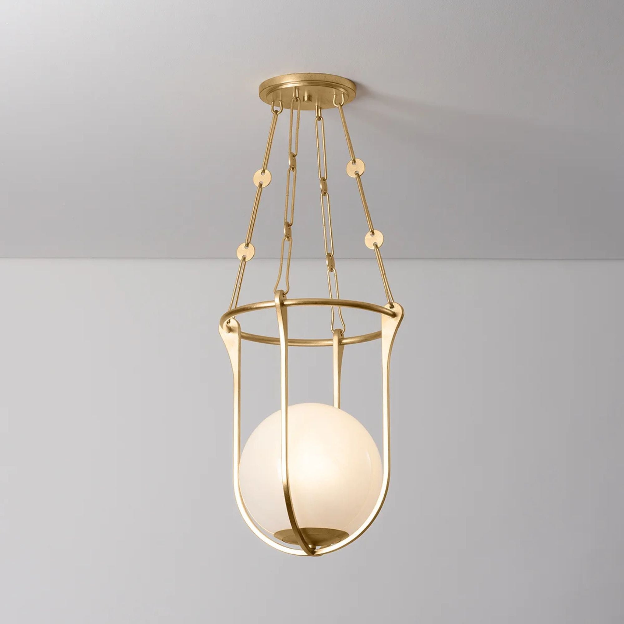 Verbank 17" Lantern, Vintage Gold Leaf Finish