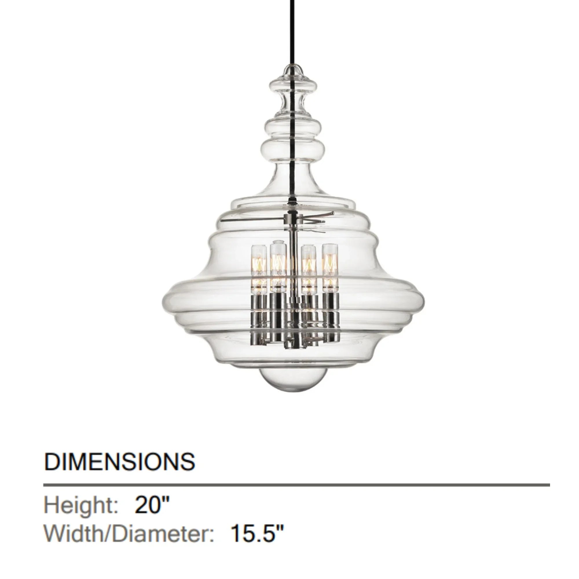 Hudson Valley Lighting - Washington 20" 4-Light Lantern, Polished Nickel Finish | Bees Lighting