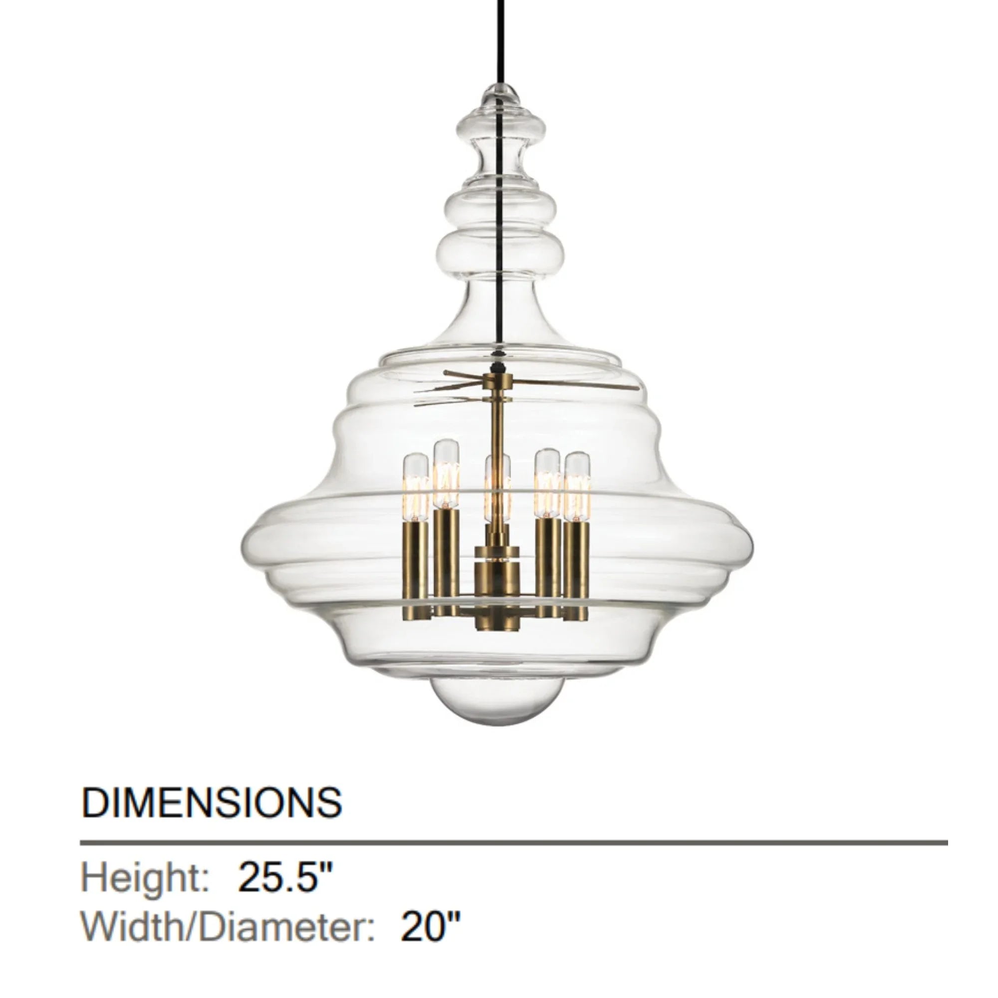 Hudson Valley Lighting - Washington 26" 5-Light Lantern, Aged Brass Finish | Bees Lighting