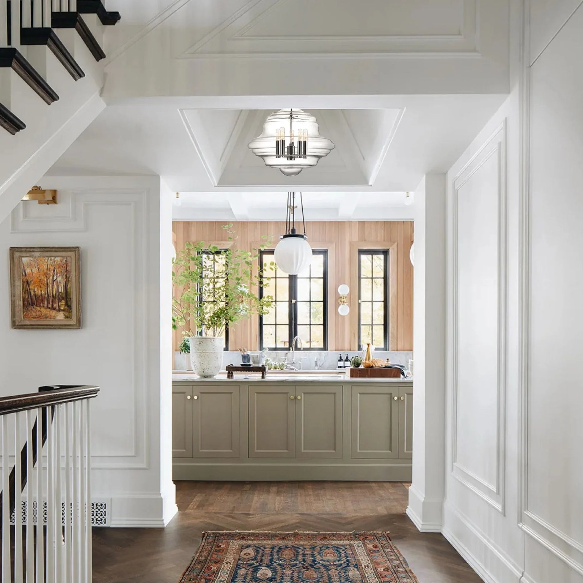 Hudson Valley Lighting - Washington 26" 5-Light Lantern, Polished Nickel Finish | Bees Lighting