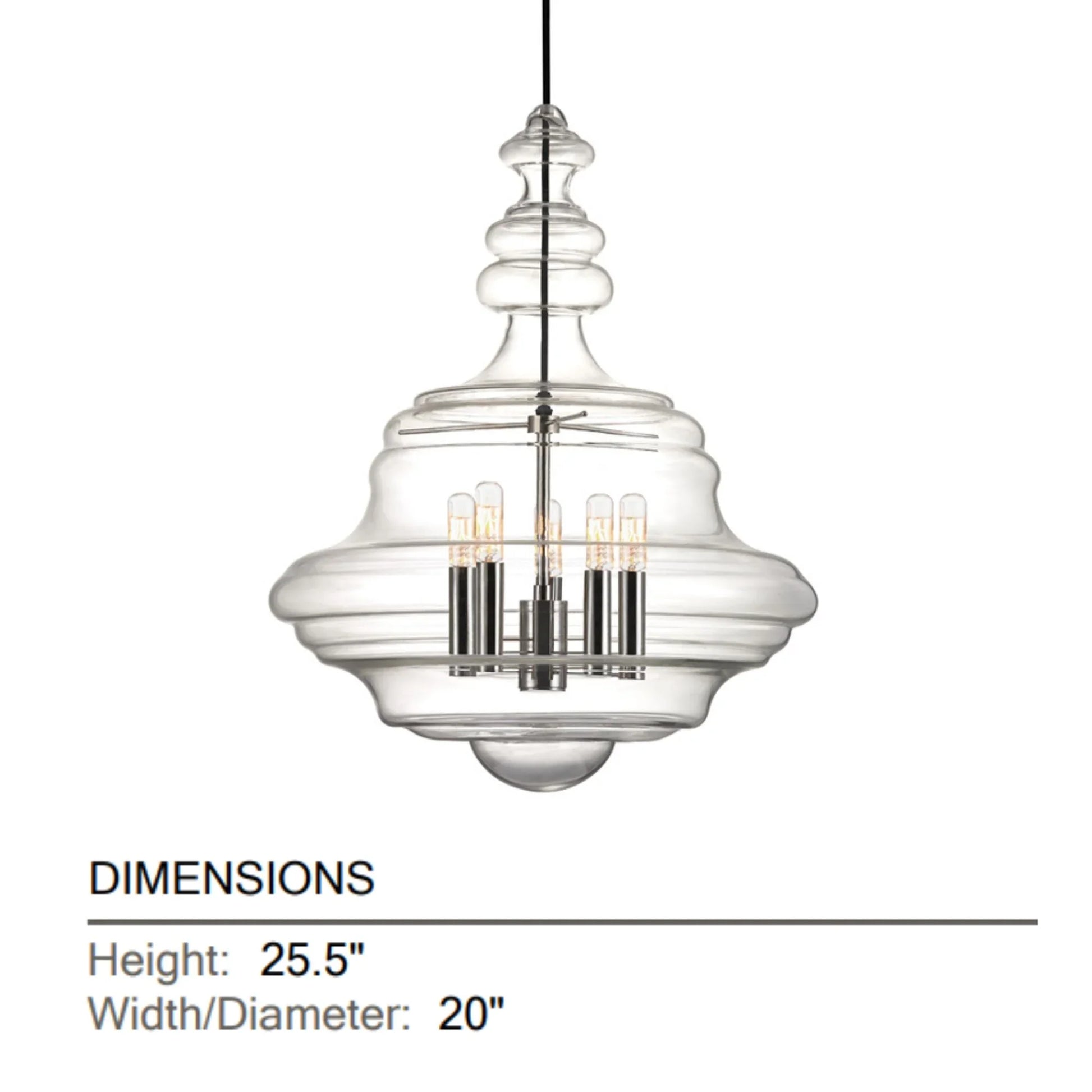 Hudson Valley Lighting - Washington 26" 5-Light Lantern, Polished Nickel Finish | Bees Lighting