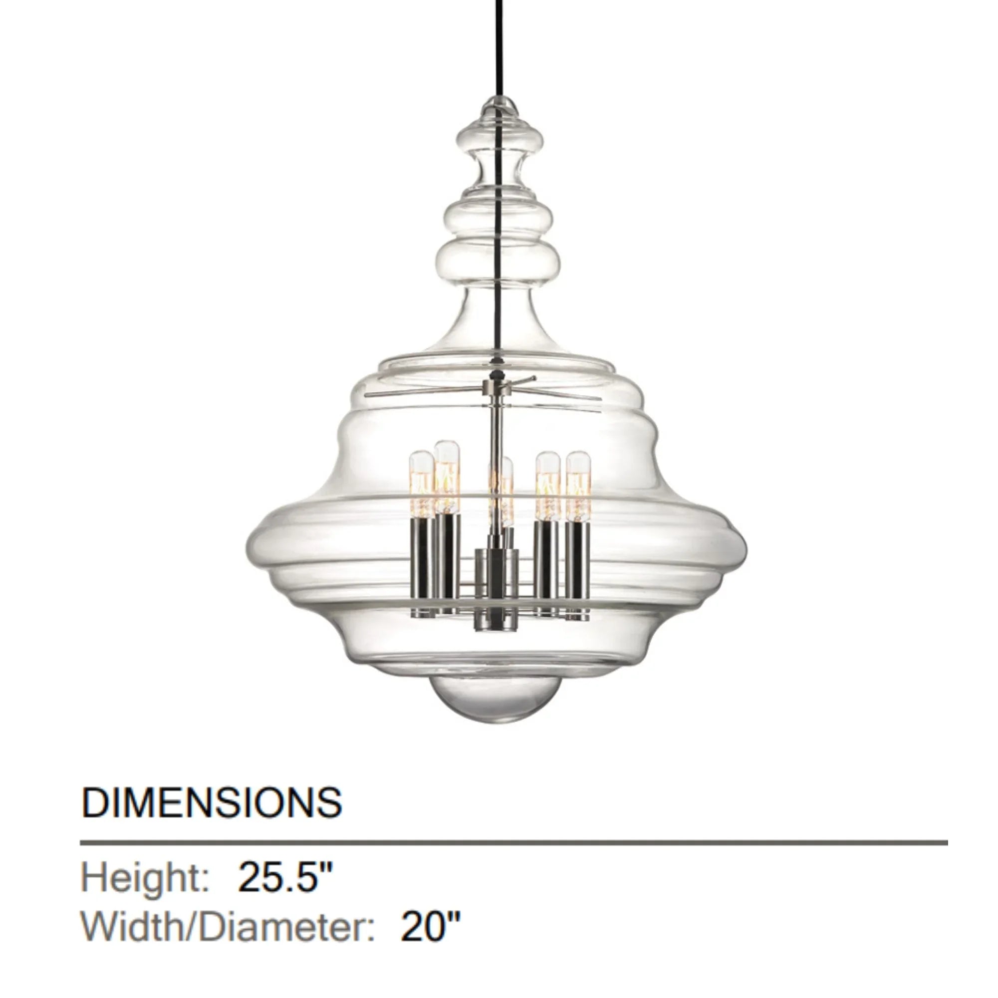 Hudson Valley Lighting - Washington 26" 5-Light Lantern, Polished Nickel Finish | Bees Lighting