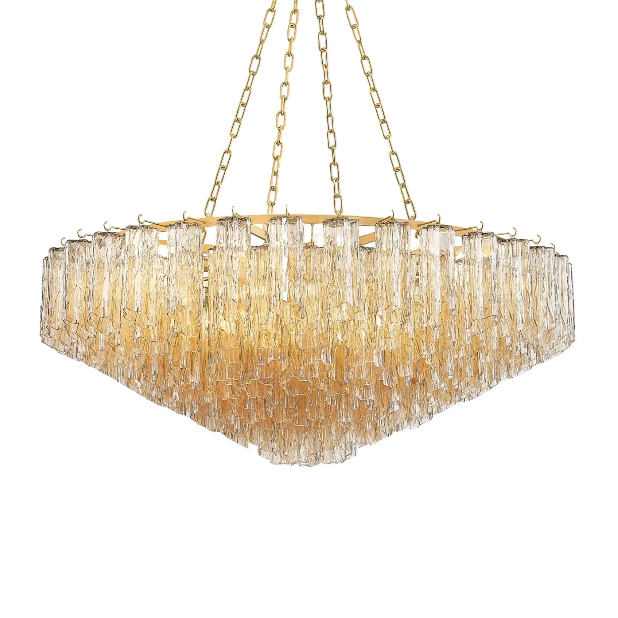 Watertown 46" 21-Light Chandelier, Aged Brass Finish