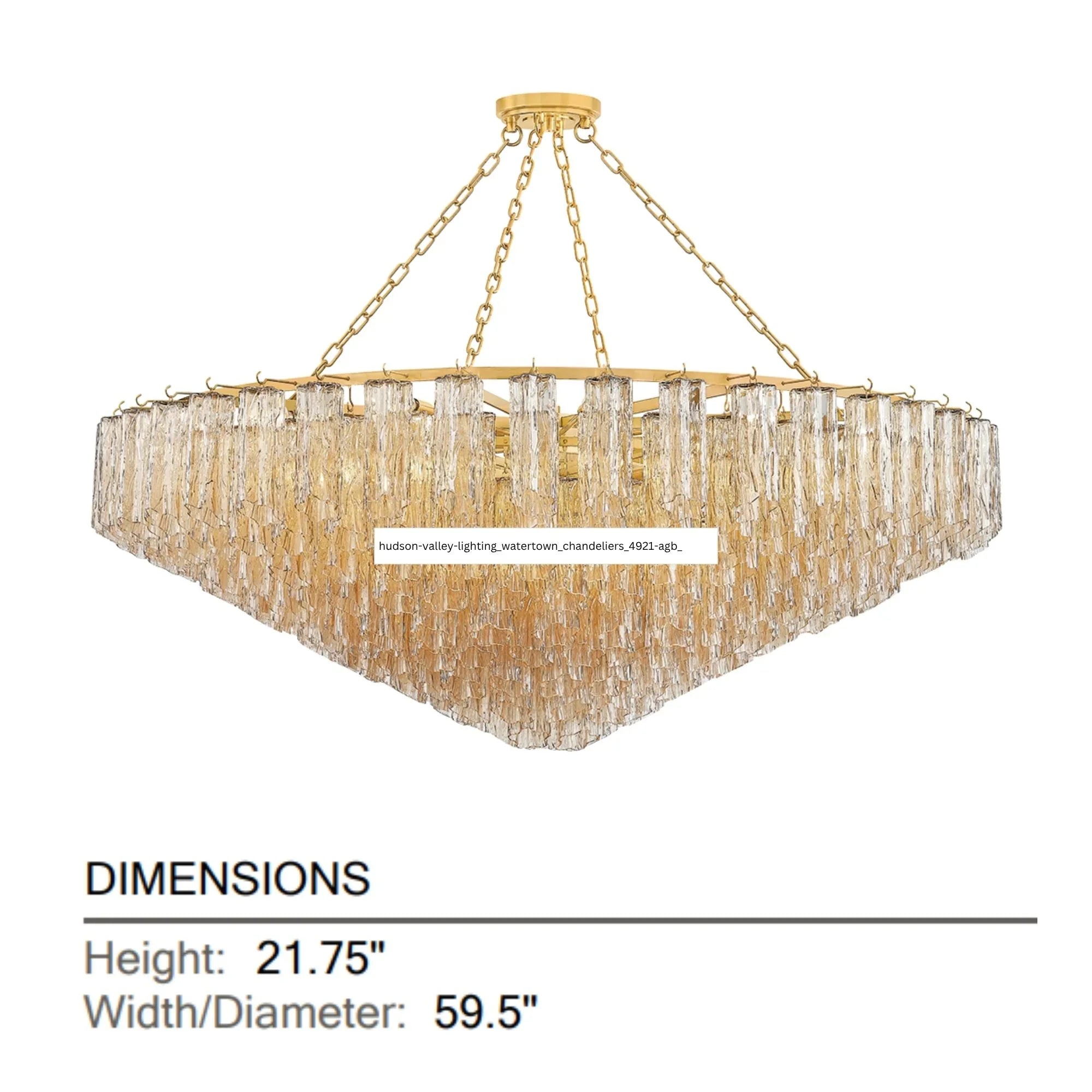 Hudson Valley Lighting - Watertown 60" 33-Light Chandelier, Aged Brass Finish | Bees Lighting