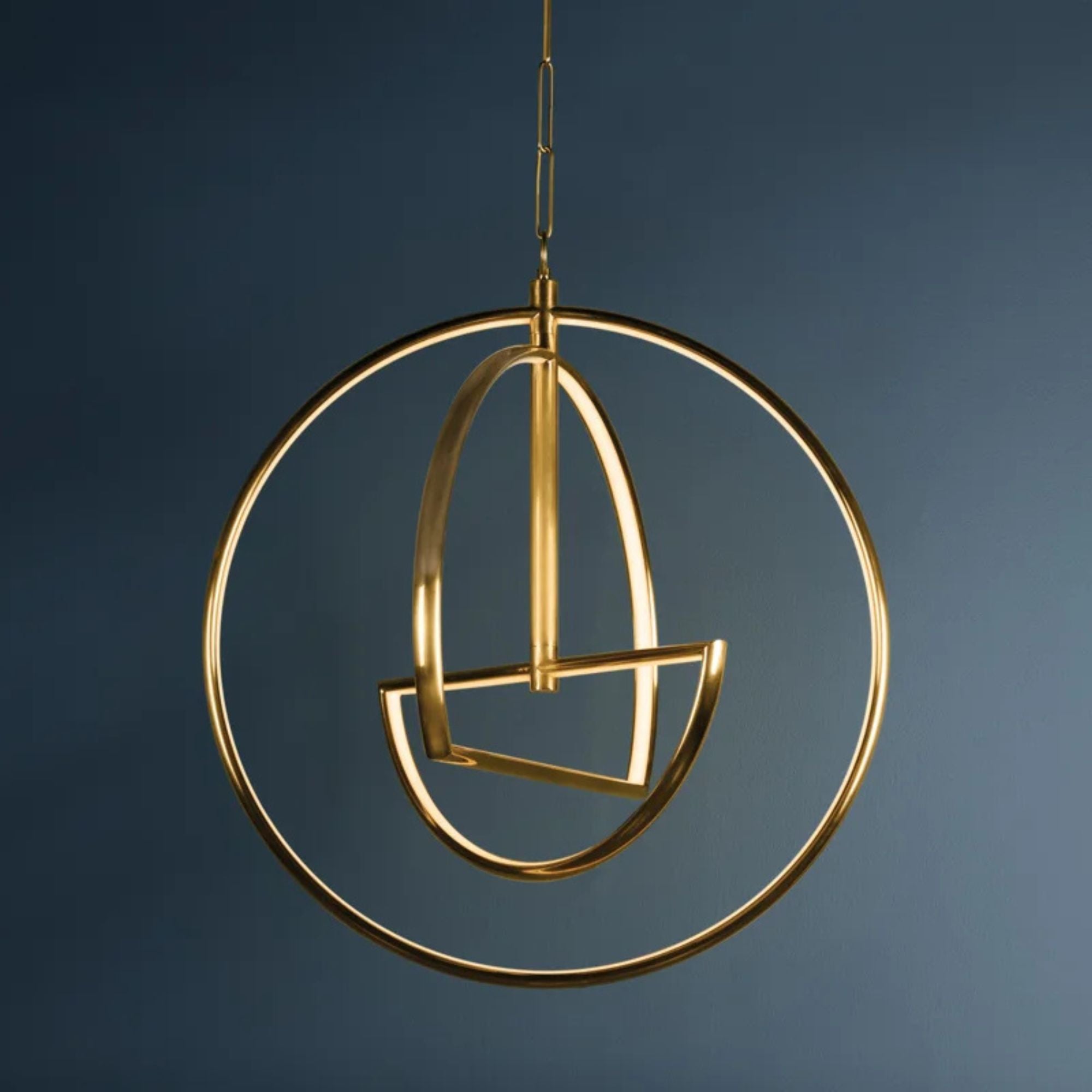 Welland 28" LED Chandelier, Aged Brass Finish