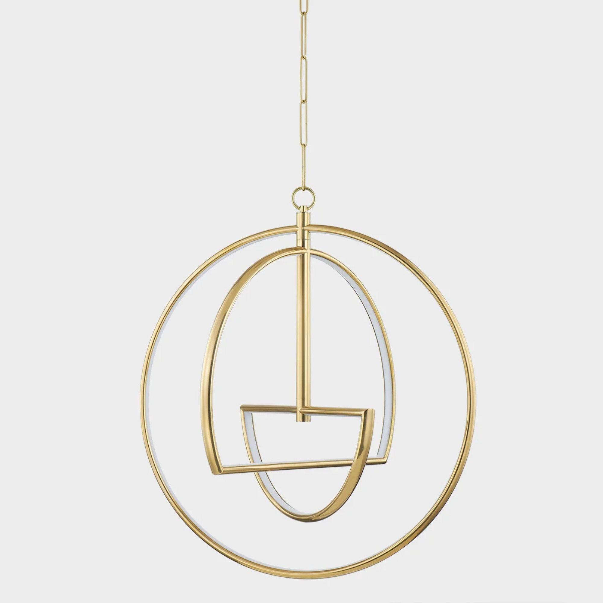 Welland 28" LED Chandelier, Aged Brass Finish