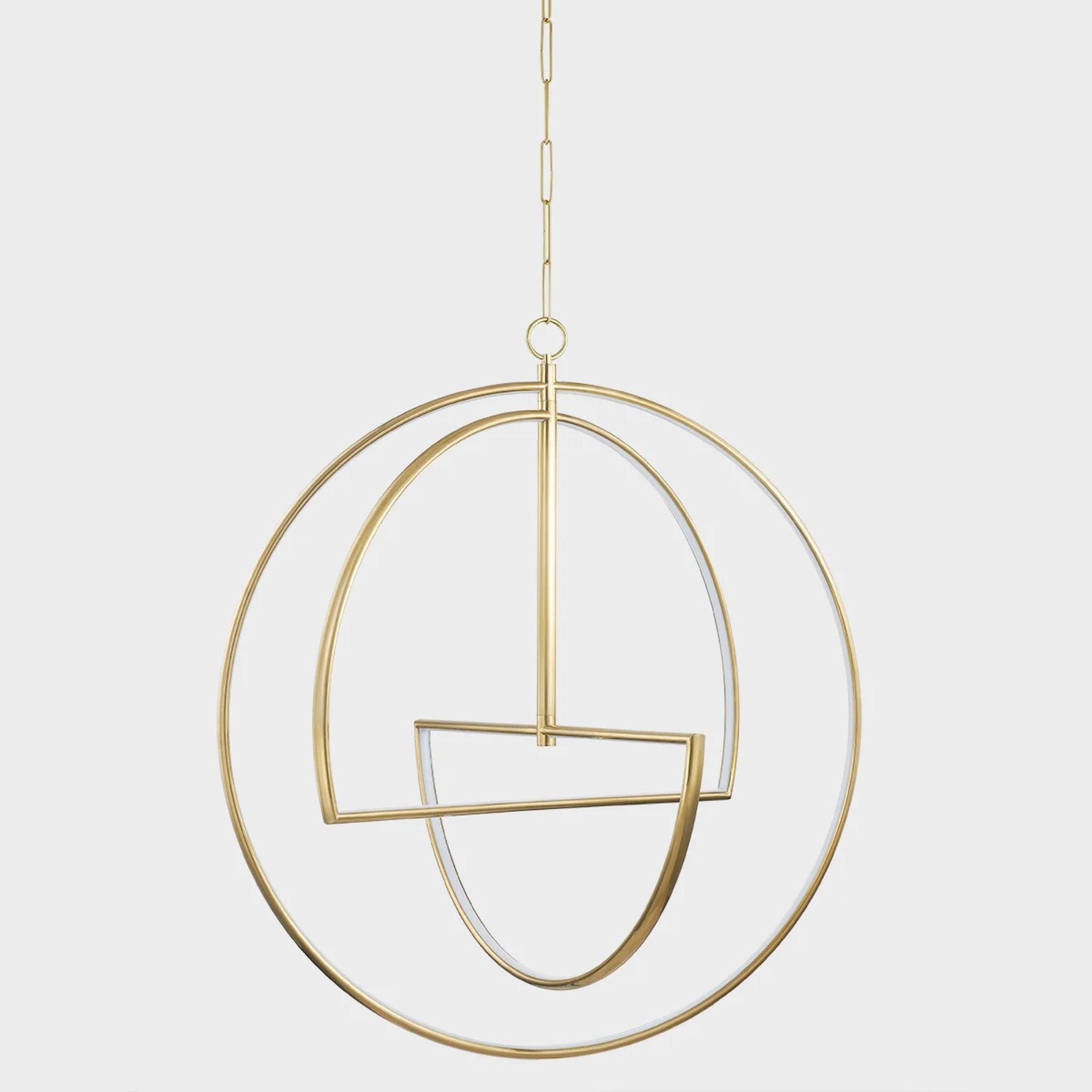 Welland 40" LED Chandelier, Aged Brass Finish