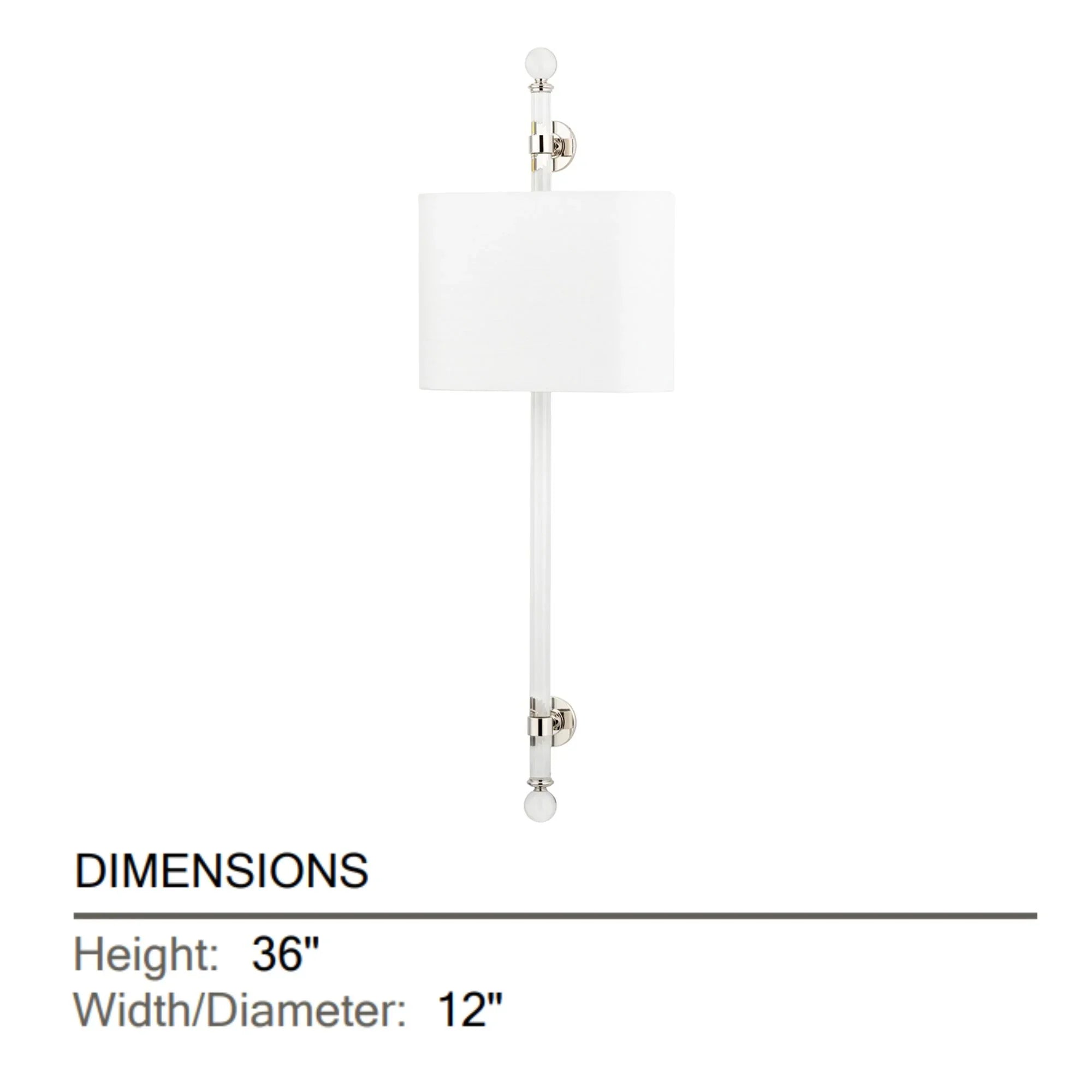 Wertham 36" 2-Light Wall Sconce, Polished Nickel Finish