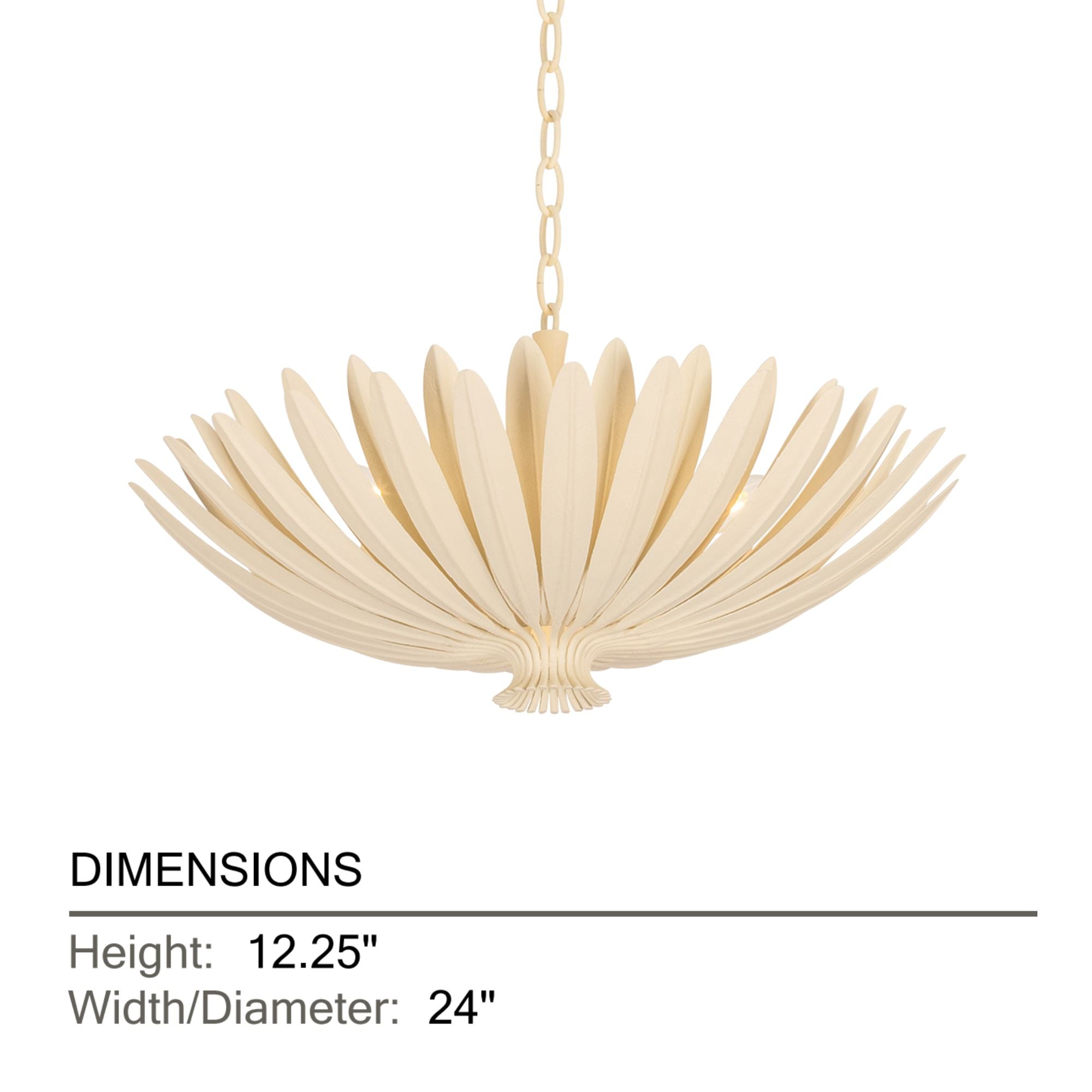 Hudson Valley Whitfield 24 in. 4-Light Chandelier, Cream Plaster