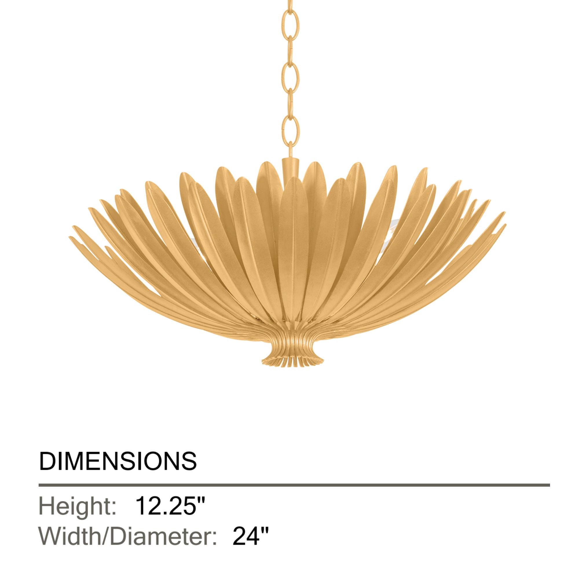 Hudson Valley Whitfield 24 in. 4-Light Chandelier, Vintage Gold Leaf
