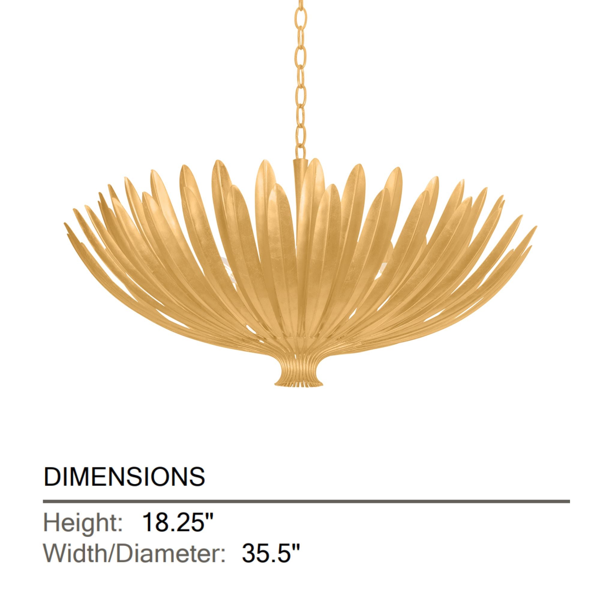 Hudson Valley Whitfield 35.5 in. 8-Light Chandelier, Vintage Gold Leaf