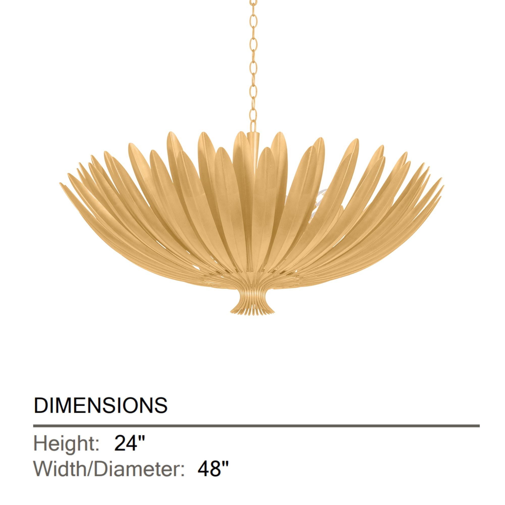 Hudson Valley Whitfield 48" 12-Light Chandelier, Vintage Gold Leaf