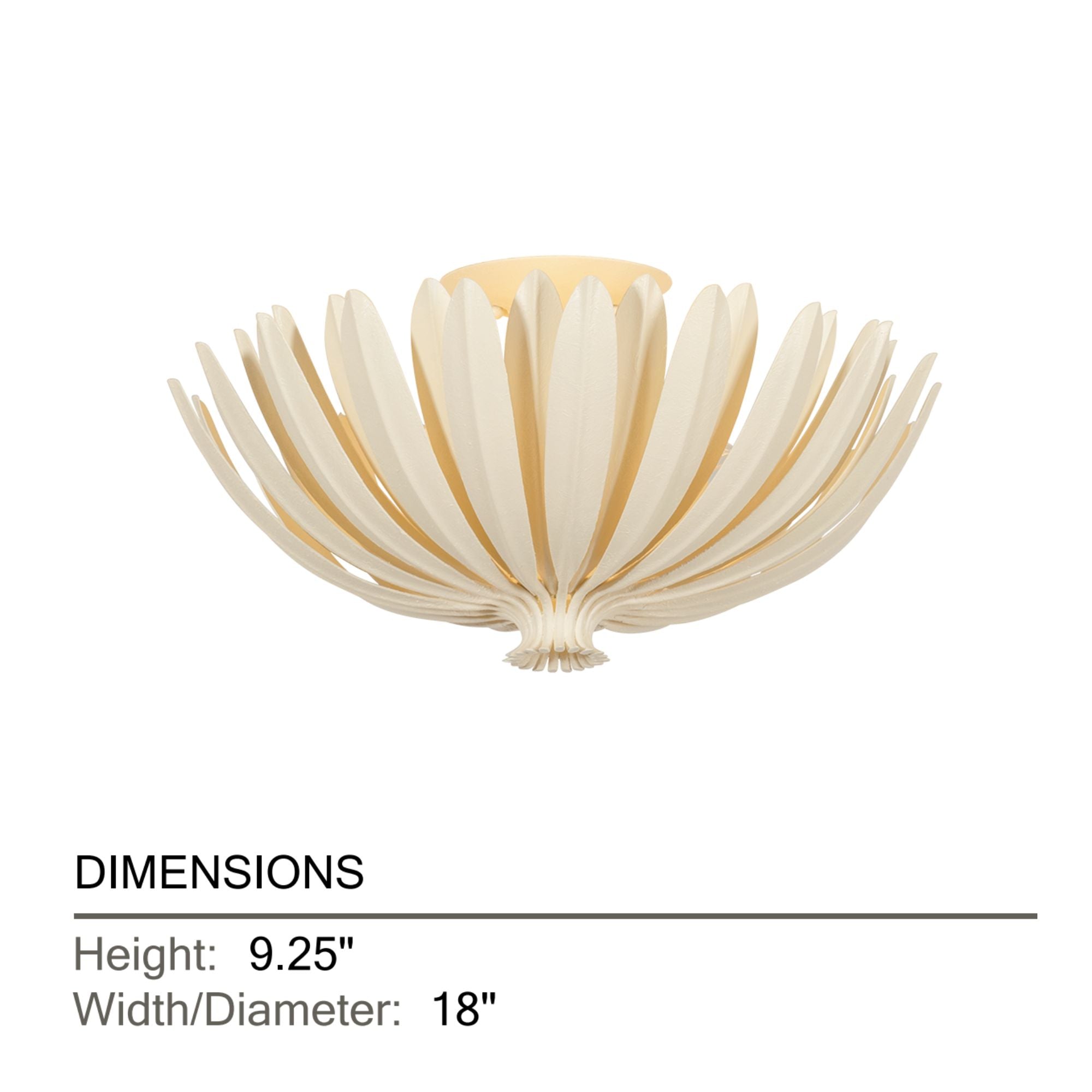 Hudson Valley Whitfield 18 in. 3-Light Semi-Flush Mount, Cream Plaster