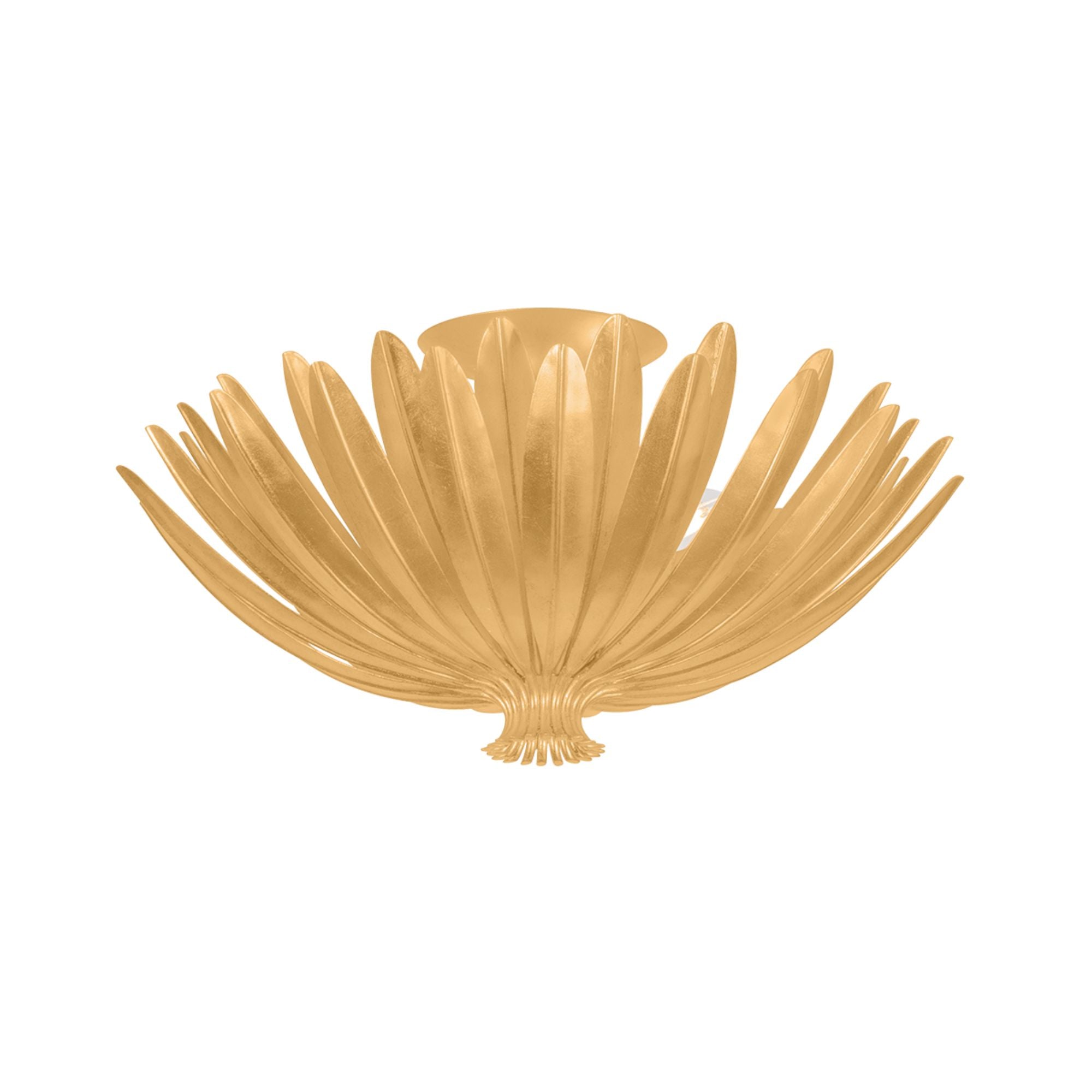Hudson Valley Whitfield 18 in. 3-Light Semi-Flush Mount, Vintage Gold Leaf