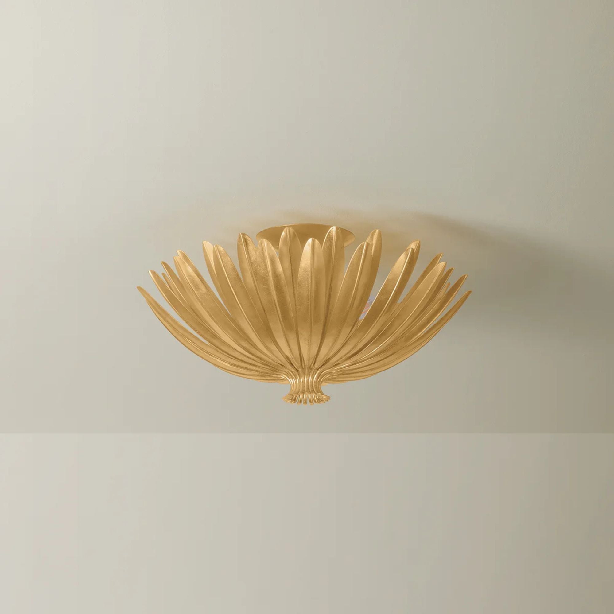 Hudson Valley Whitfield 18 in. 3-Light Semi-Flush Mount, Vintage Gold Leaf