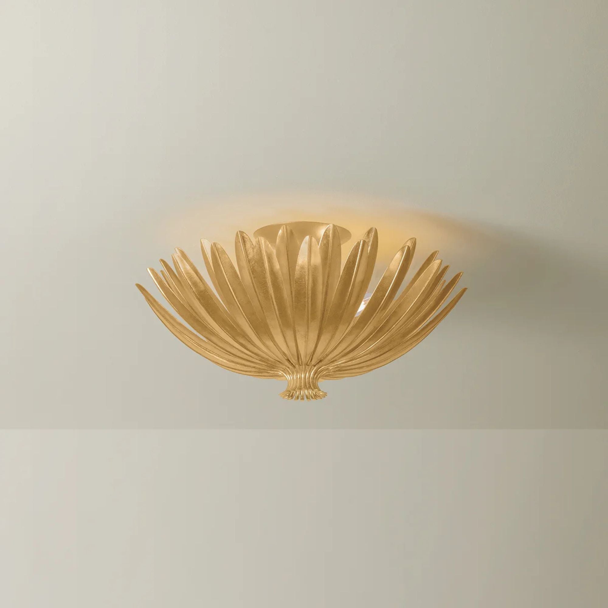 Hudson Valley Whitfield 18 in. 3-Light Semi-Flush Mount, Vintage Gold Leaf