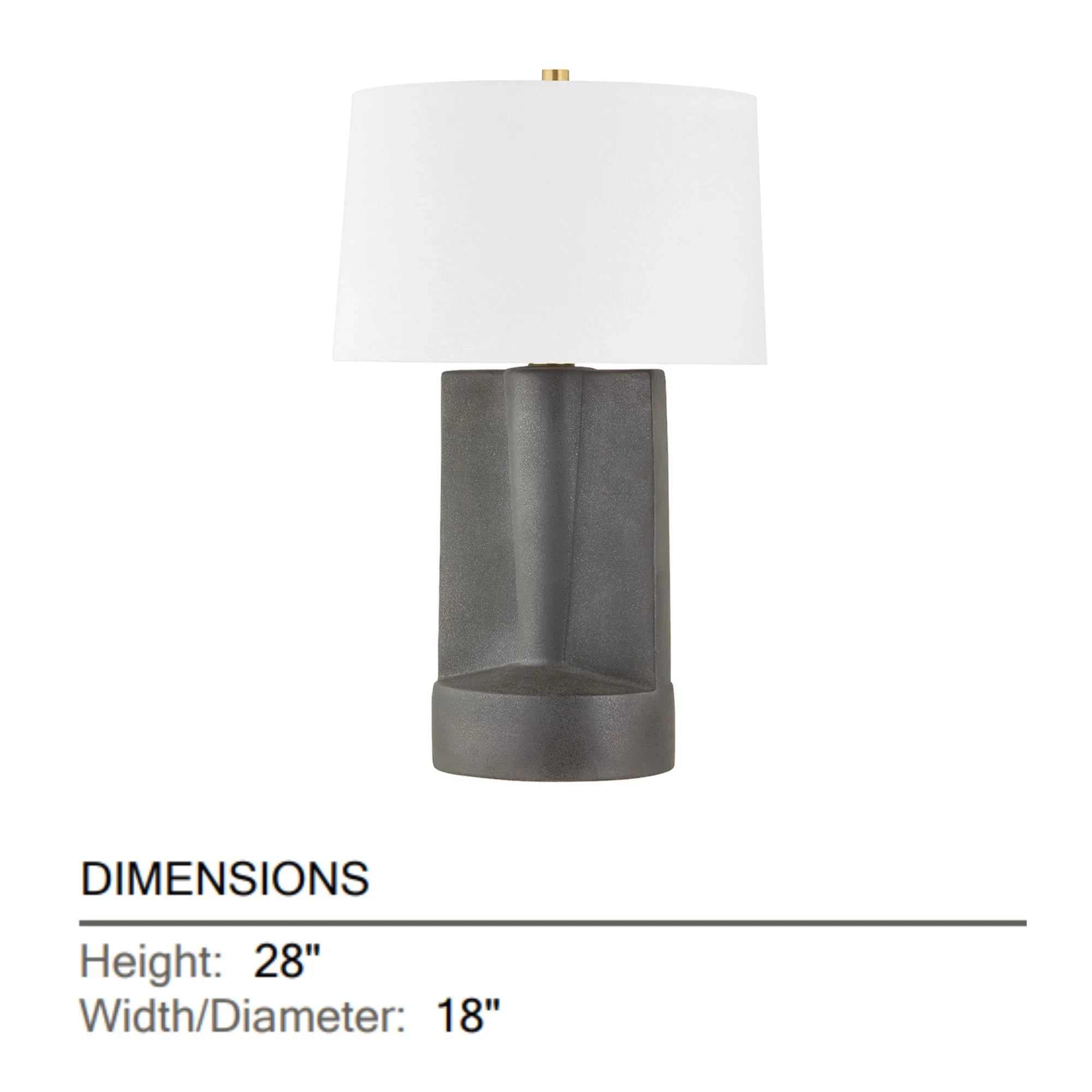 Wilson 28" Table Lamp, Aged Brass/Ceramic Texture Dark Grey Finish