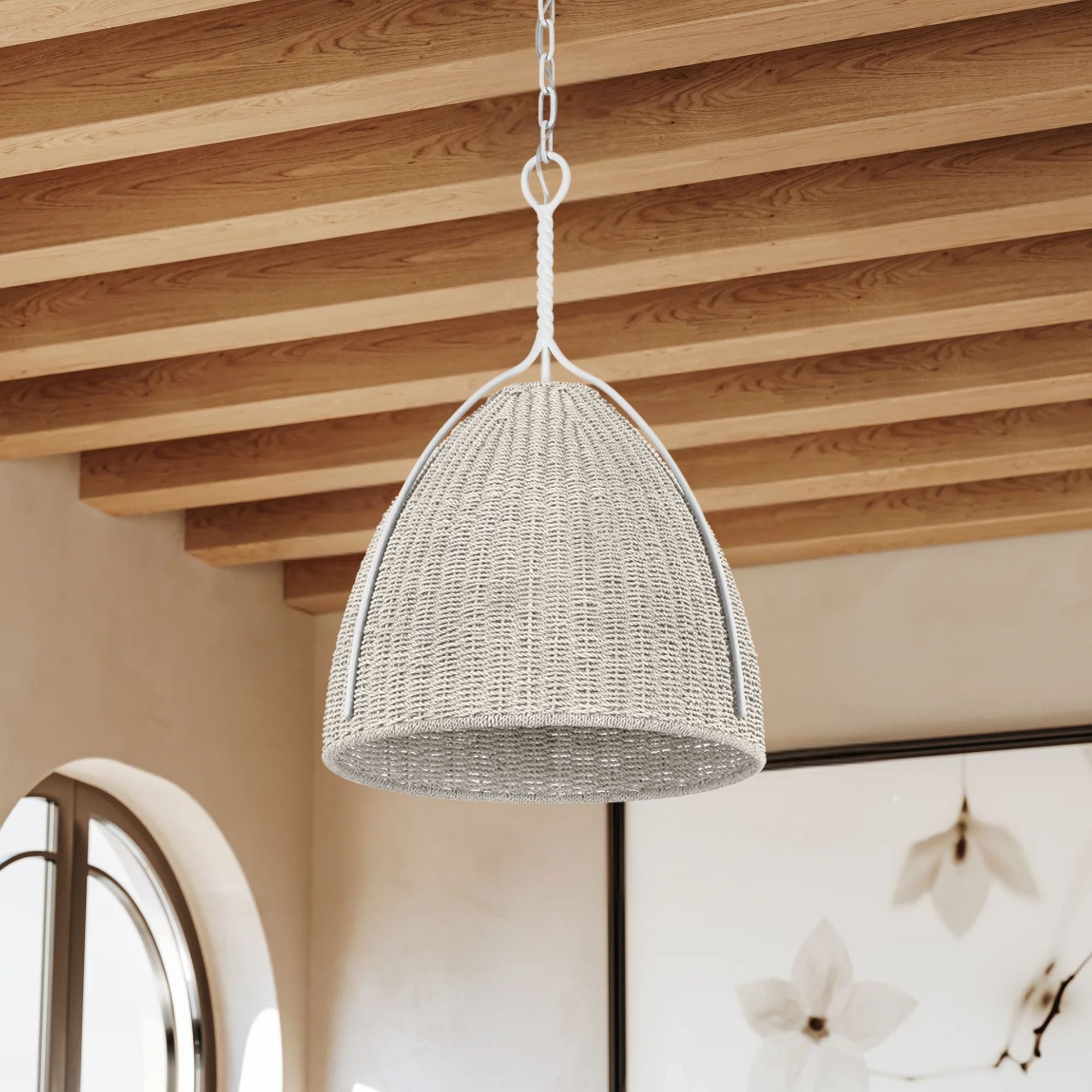 Woodlawn 18" Pendant, White Plaster Finish