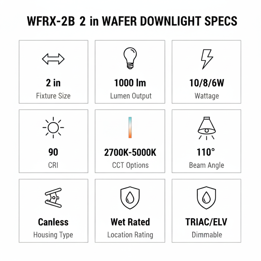 RAB WFRX-2B 2 in White – Spec Infographic