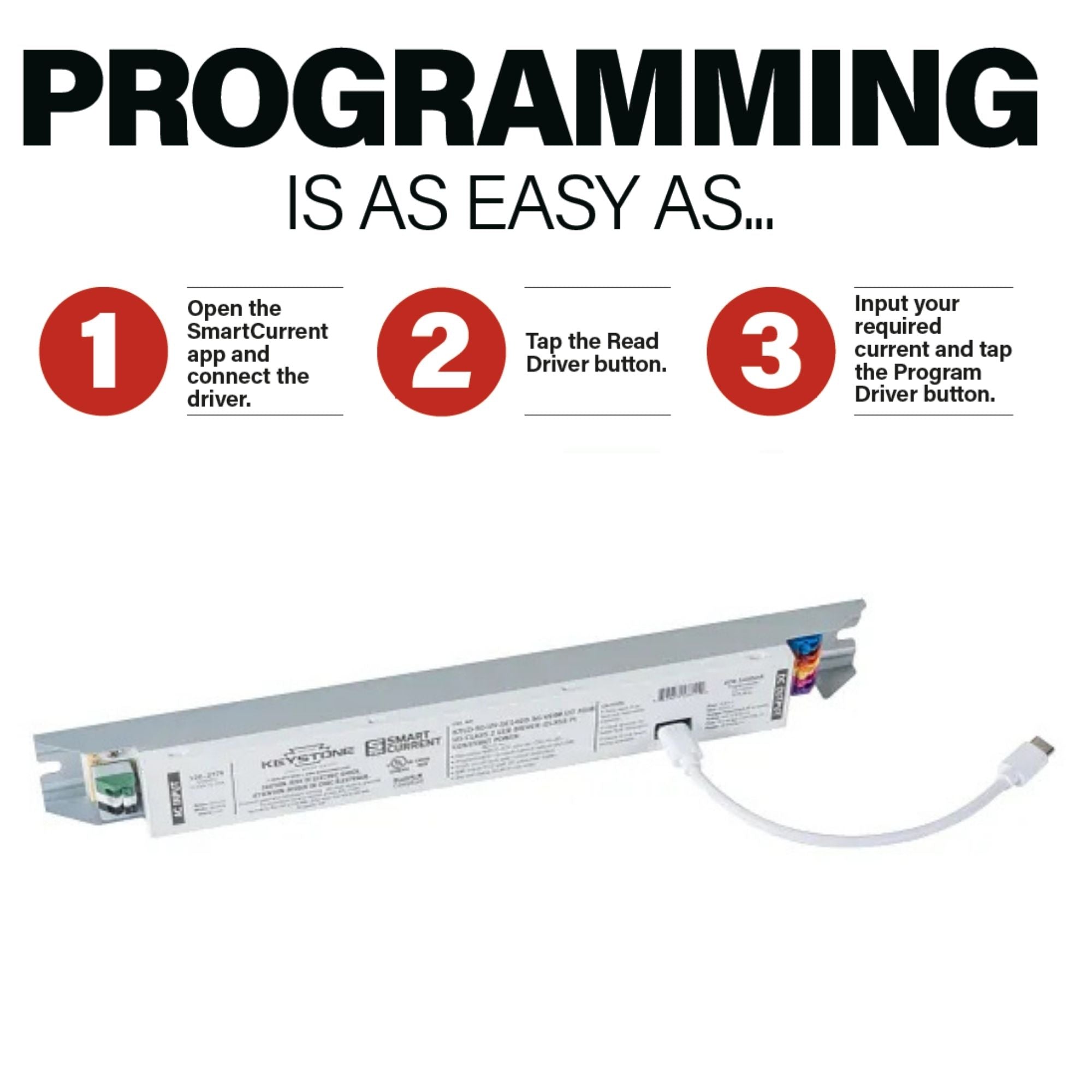 Keystone Technologies - SmartCurrent 100W Linear Programmable LED Driver 1500-3000mA, 0-10V Dimming, 120-277V | Bees Lighting