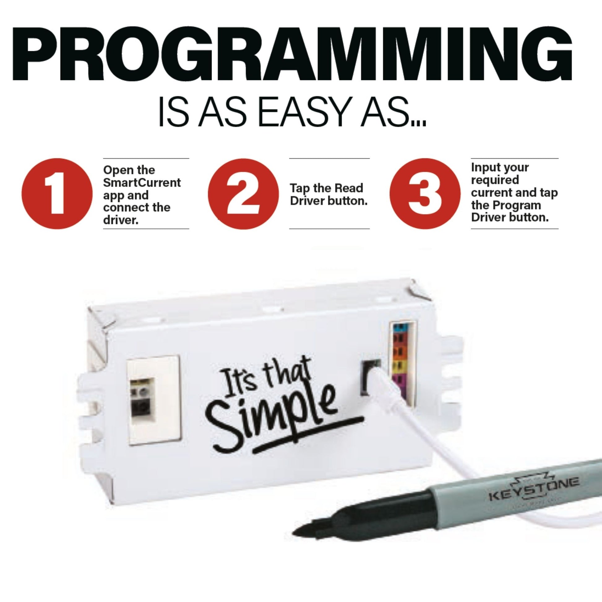 Keystone Technologies - Programmable Constant Current LED Driver, 12W, 120-500mA, 0-10V Dimming, 120-277V | Bees Lighting